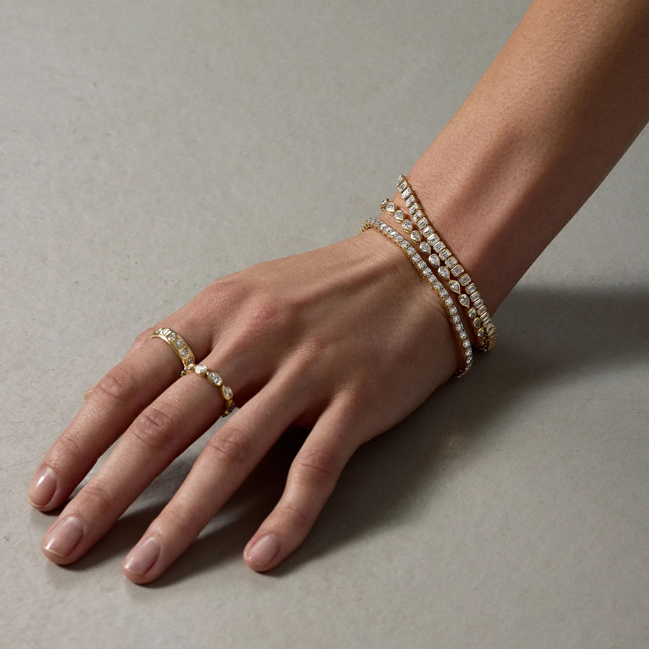 Emerald Bezel Tennis Bracelet sold by Fiametta product image thumbnail 3