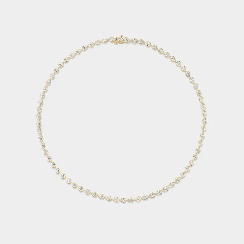 Pear Bezel Tennis Necklace sold by Fiametta