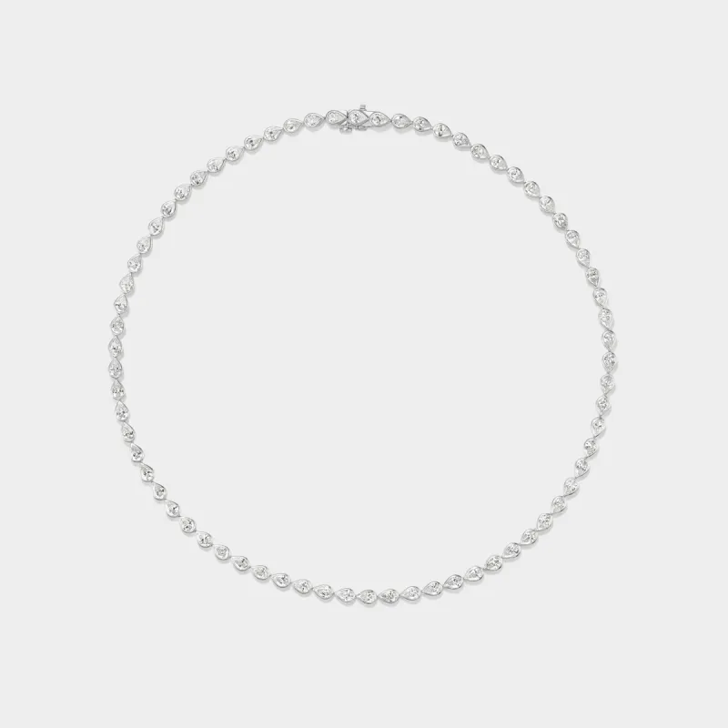 Pear Bezel Tennis Necklace sold by Fiametta