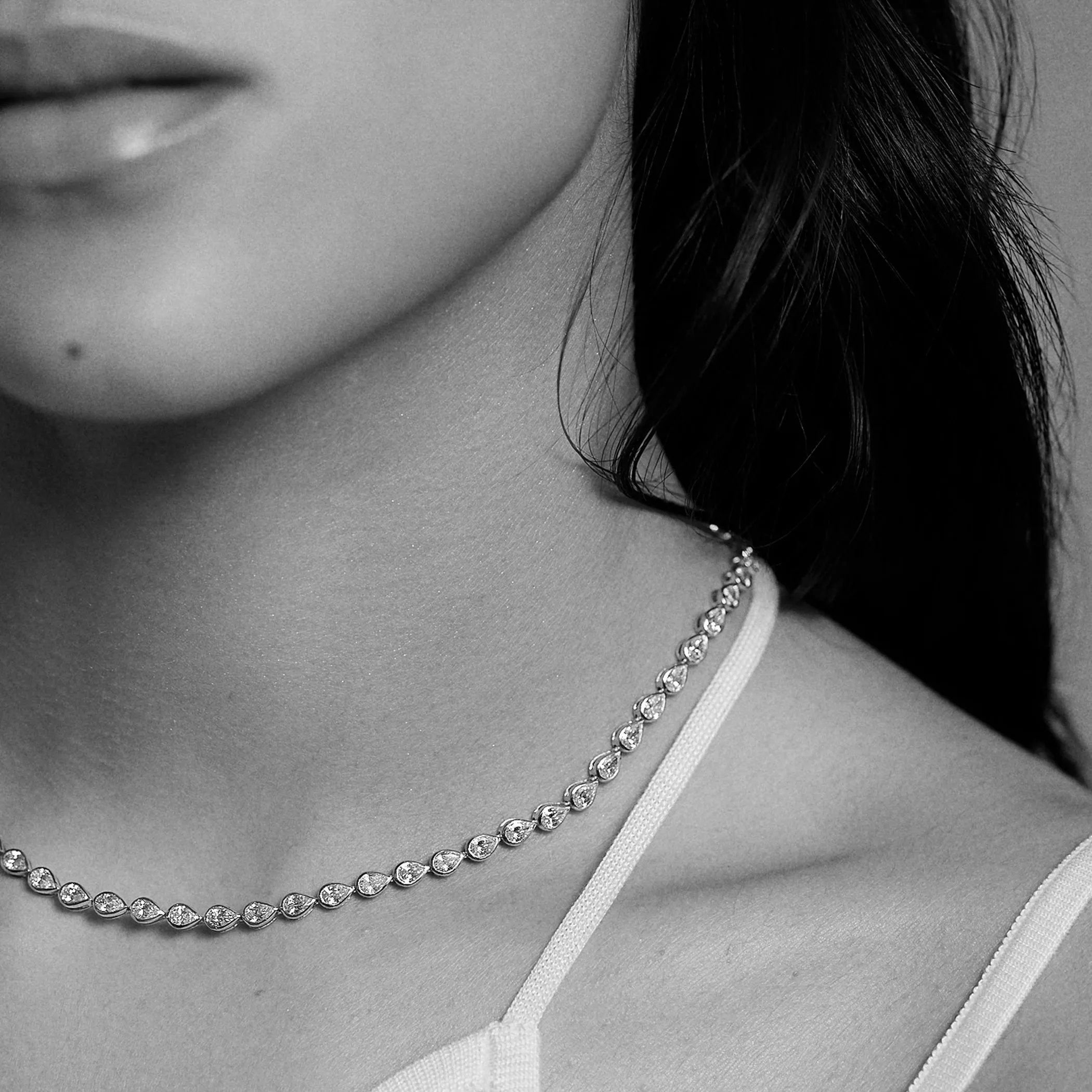 Pear Bezel Tennis Necklace sold by Fiametta product image thumbnail 3