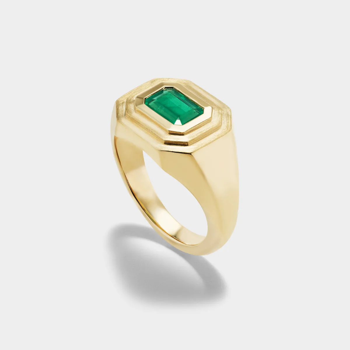 Emerald Solitaire Signet Ring sold by Fiametta