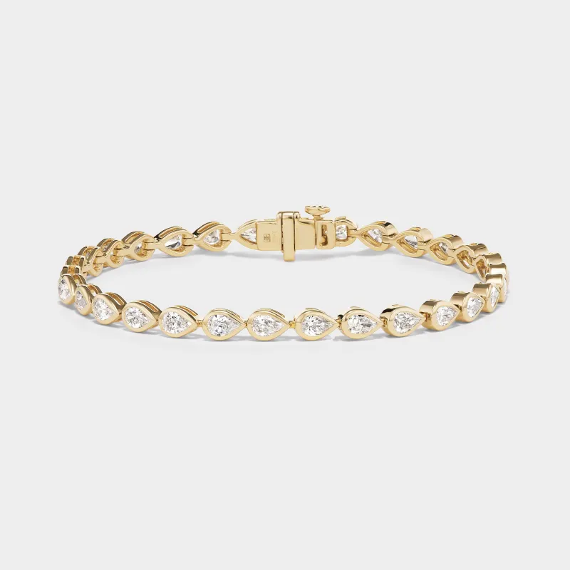 Pear Bezel Tennis Bracelet sold by Fiametta