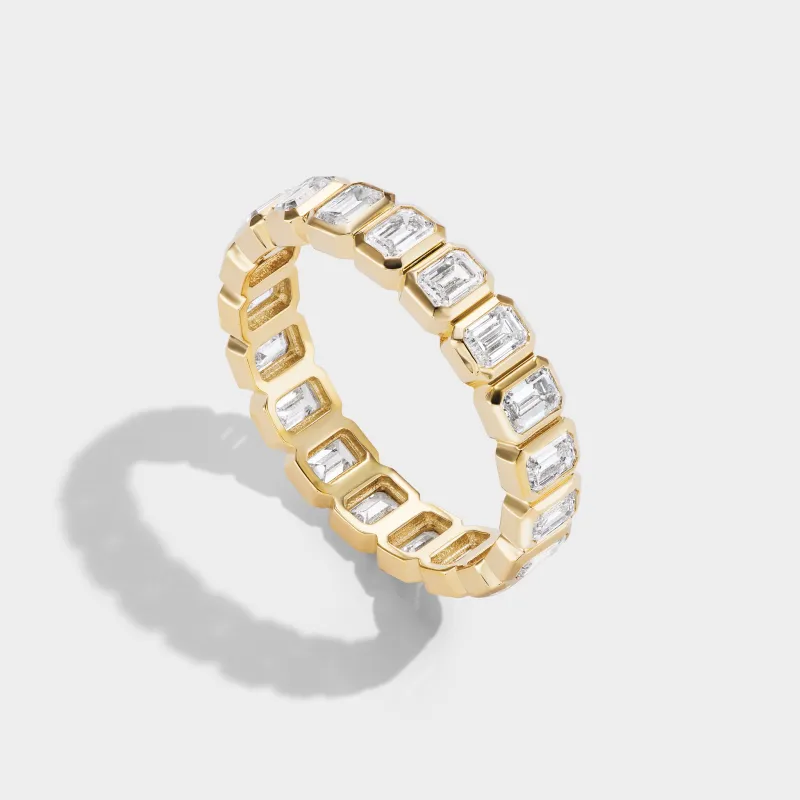 Emerald Bezel Eternity Band sold by Fiametta