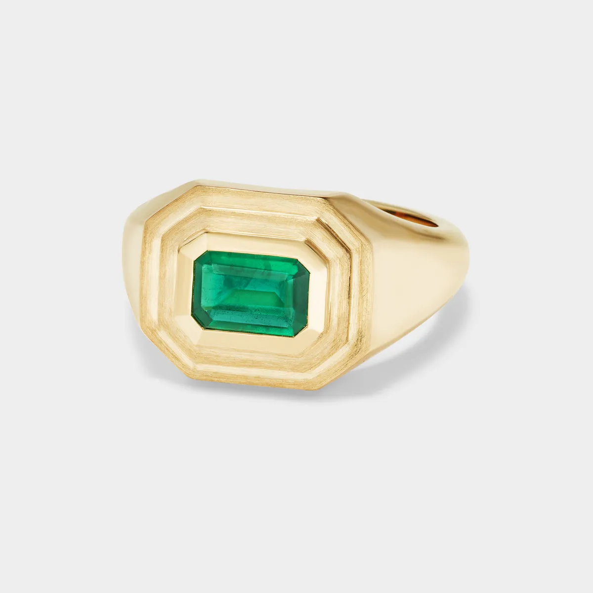 Emerald Solitaire Signet Ring sold by Fiametta product image thumbnail 2