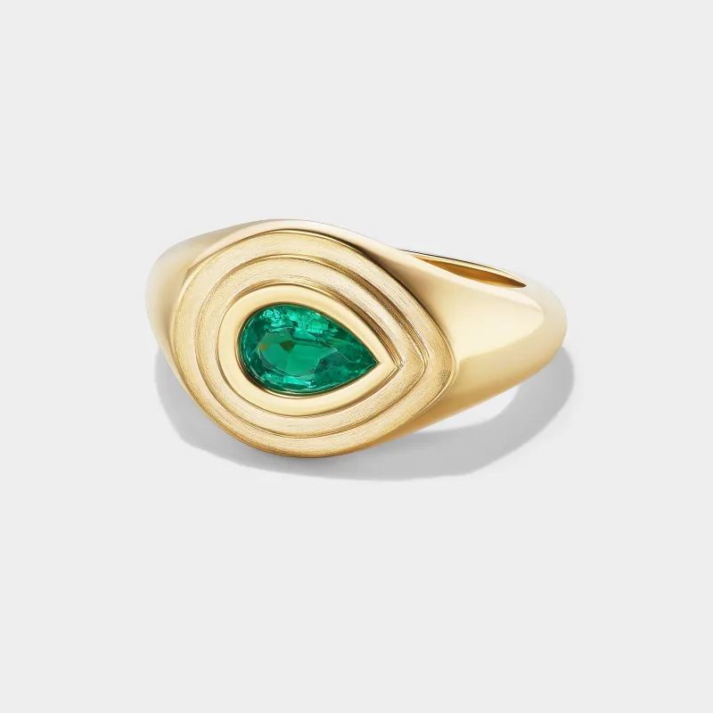 Pear Solitaire Signet Ring sold by Fiametta