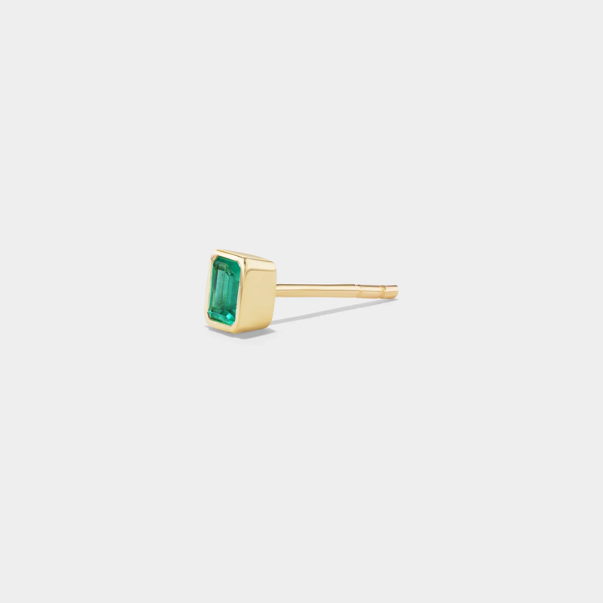 Emerald Bezel Mini Stud sold by Fiametta product image thumbnail 2