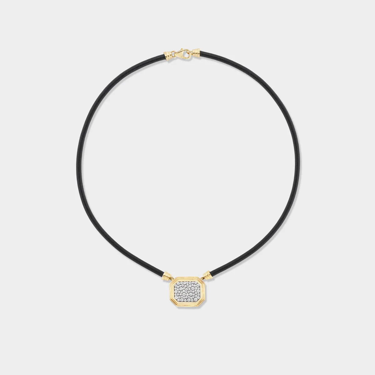 Jumbo Pavé Pendant on Leather Cord sold by Fiametta product image thumbnail 2