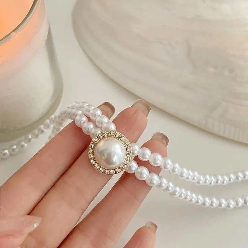 White Imitation Pearl set sold by TheShadic Jewels product image thumbnail 4