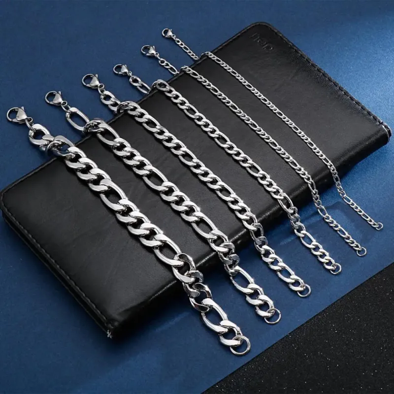 Figaro Chain Bracelet sold by TheShadic Jewels