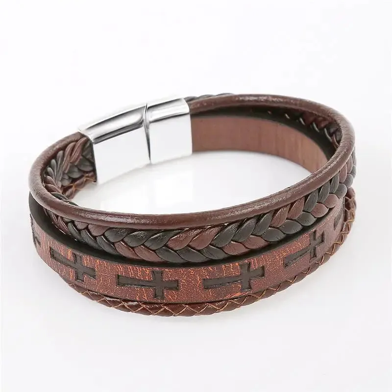 Cross Design Leather Bracelet sold by TheShadic Jewels product image thumbnail 5