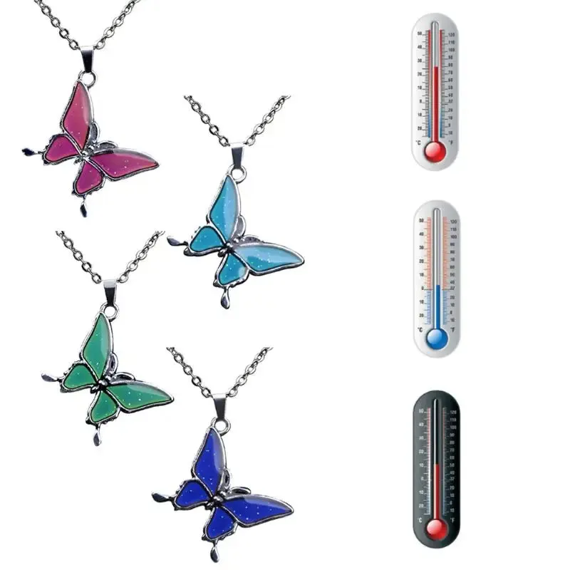 Color-Changing Butterfly Gemstone Necklace sold by TheShadic Jewels product image thumbnail 3