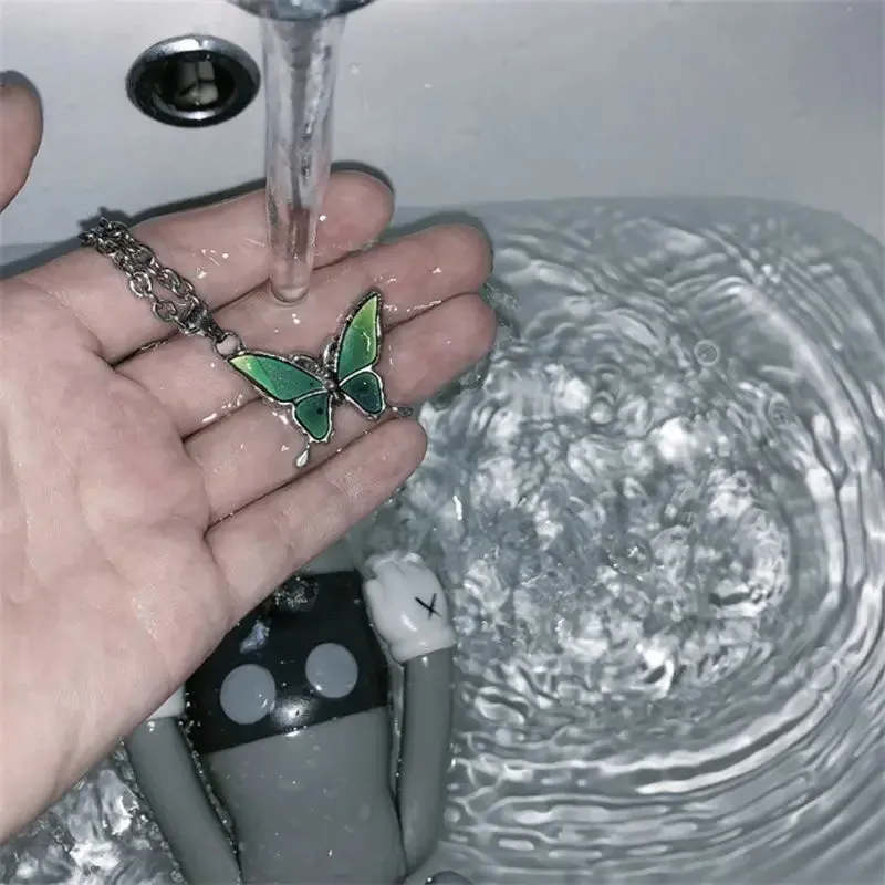 Color-Changing Butterfly Gemstone Necklace sold by TheShadic Jewels product image thumbnail 4