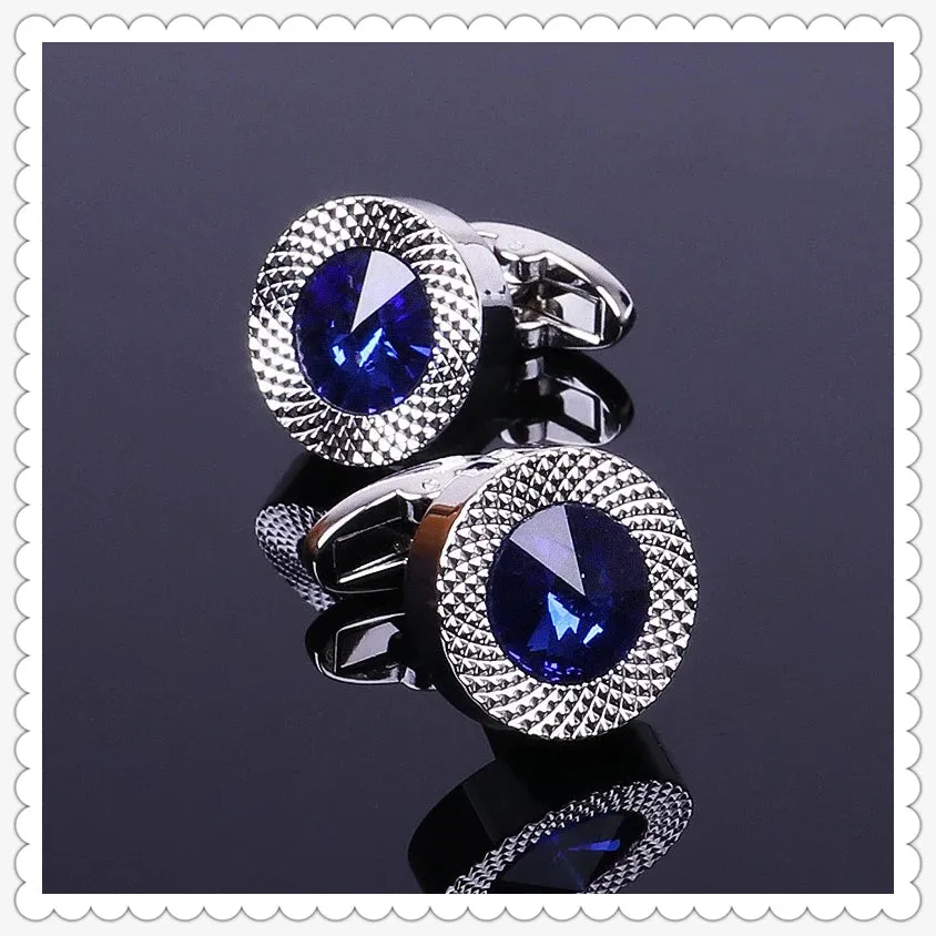 Blue Crystal Cone Cufflinks sold by TheShadic Jewels