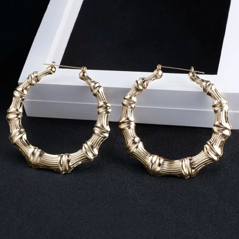 Bamboo Hoop Earrings sold by TheShadic Jewels