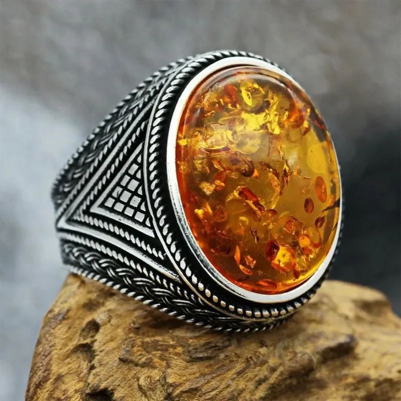 Amber Stone Ring sold by TheShadic Jewels