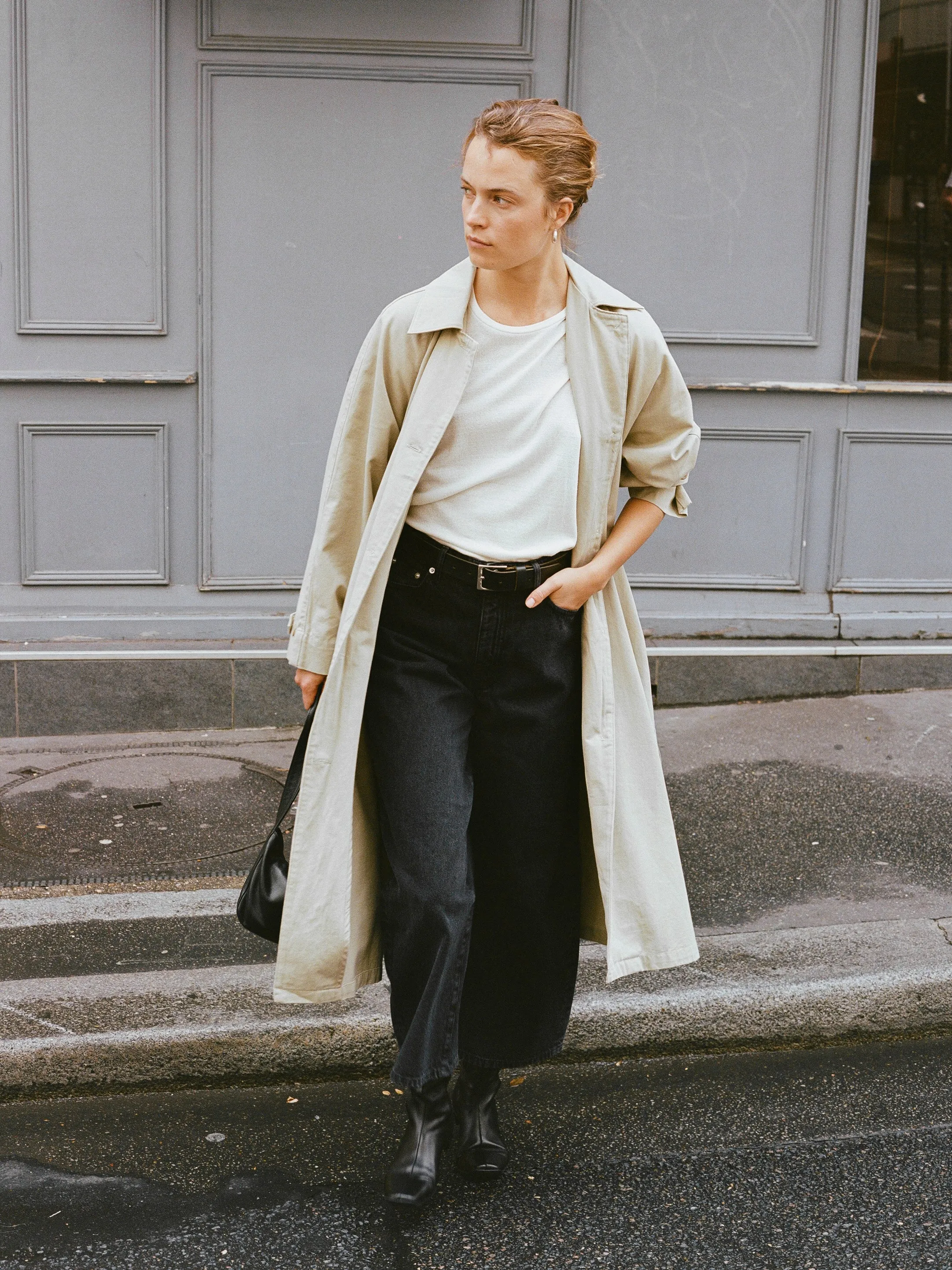 Oversized Trench, Organic Twill, Khaki sold by Ozma product image thumbnail 4