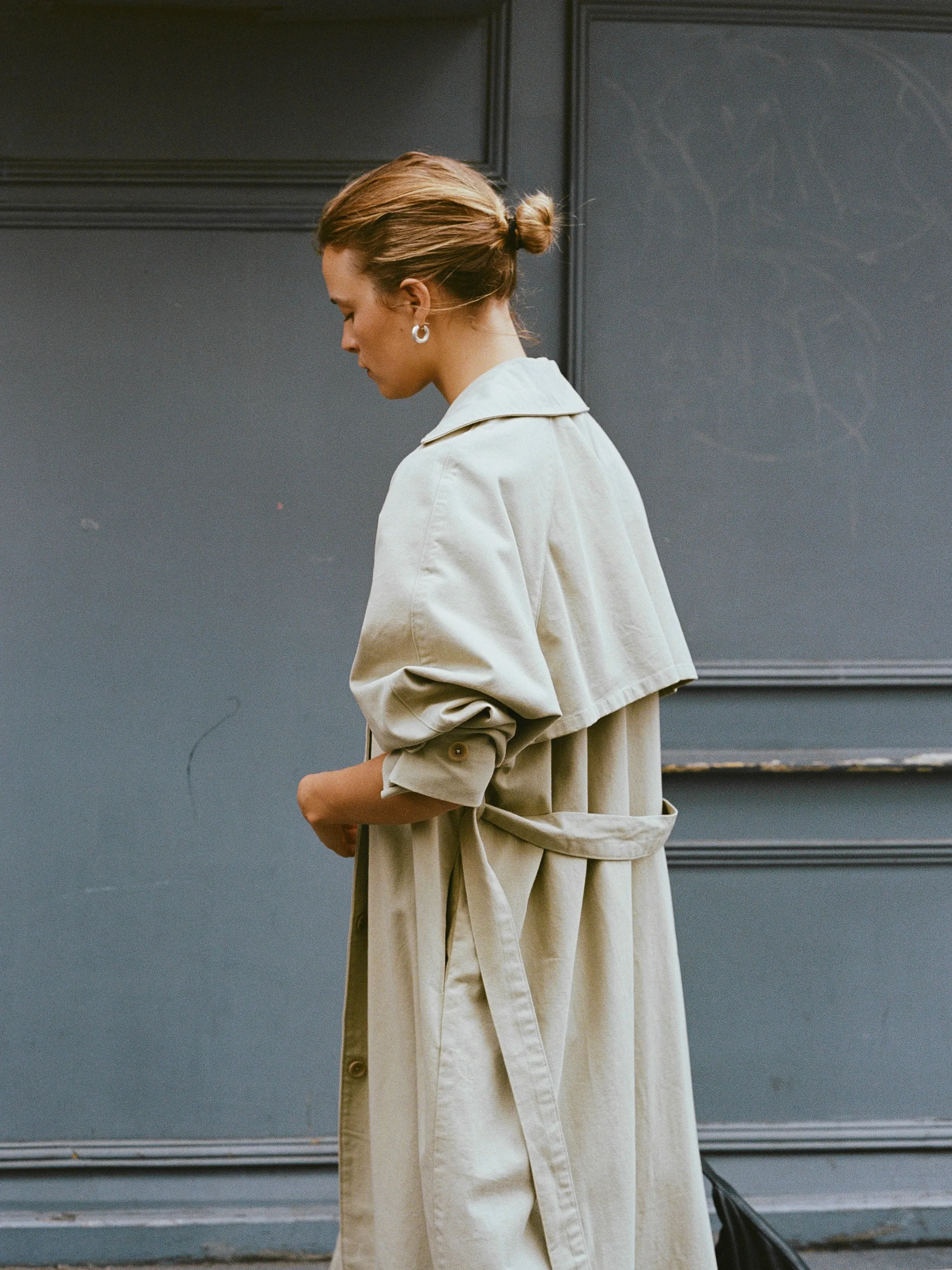 Oversized Trench, Organic Twill, Khaki sold by Ozma product image thumbnail 2