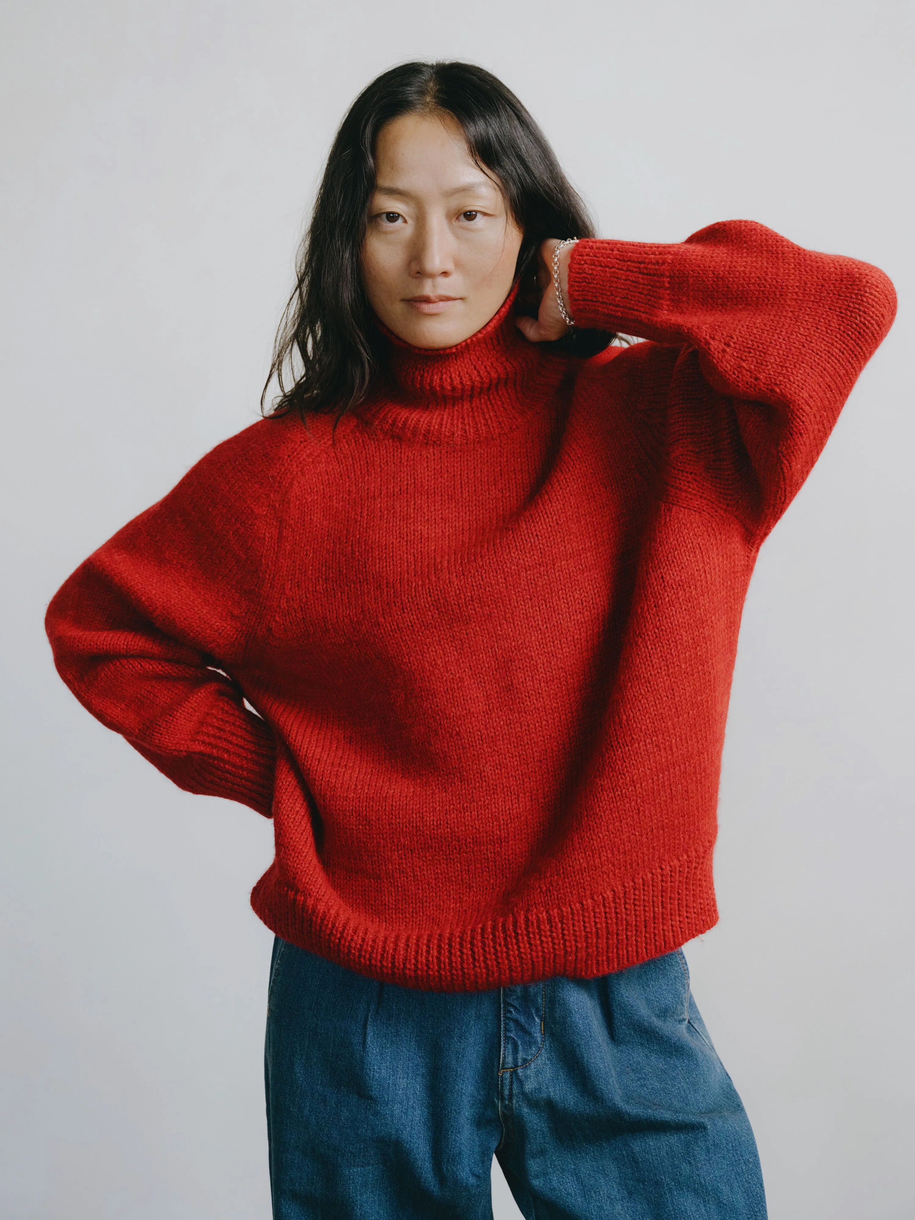 Rue Turtleneck, Alpaca Wool, Tomato sold by Ozma