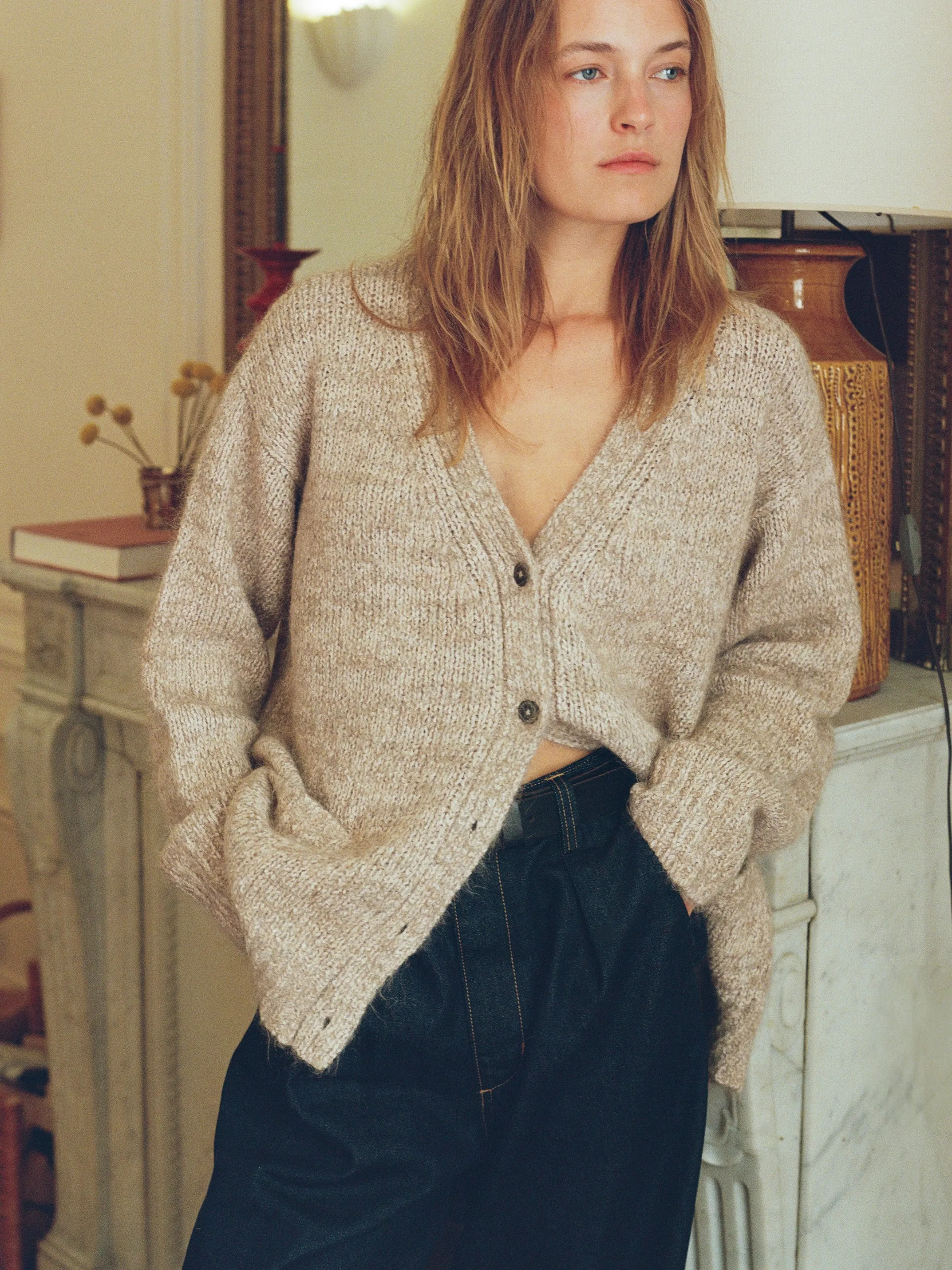 Rory Cardigan, Suri Bouclé, Marled Ash sold by Ozma product image thumbnail 4