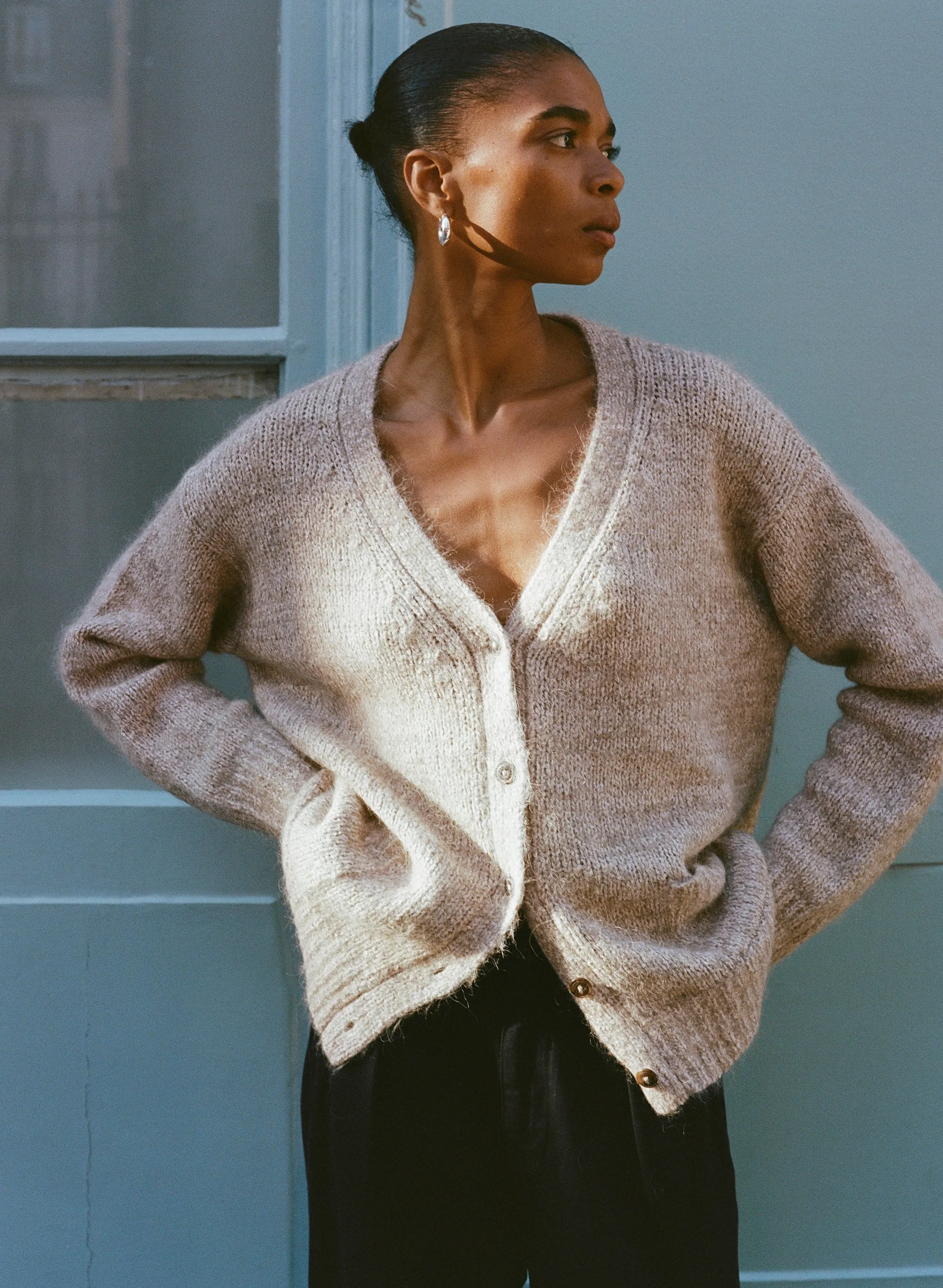 Rory Cardigan, Suri Bouclé, Marled Ash sold by Ozma product image thumbnail 3