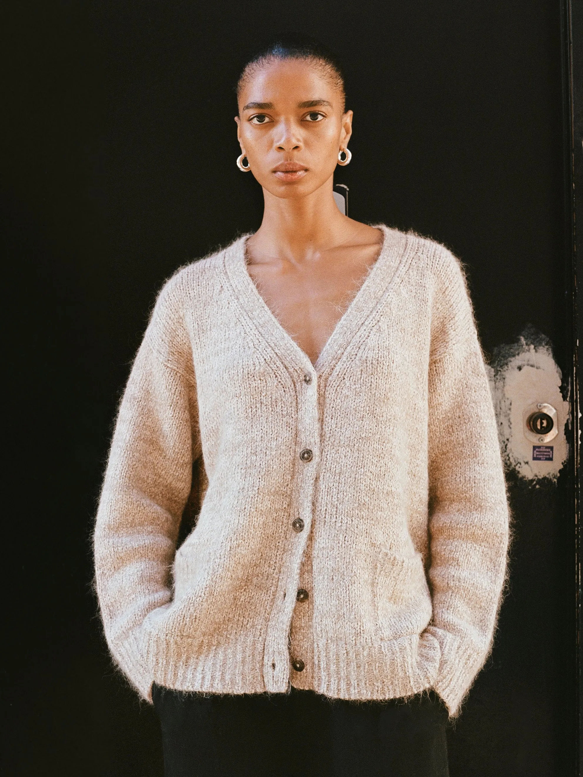 Rory Cardigan, Suri Bouclé, Marled Ash sold by Ozma product image thumbnail 2
