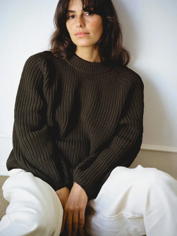 Elia Crew, Organic Cotton, Chocolate sold by Ozma