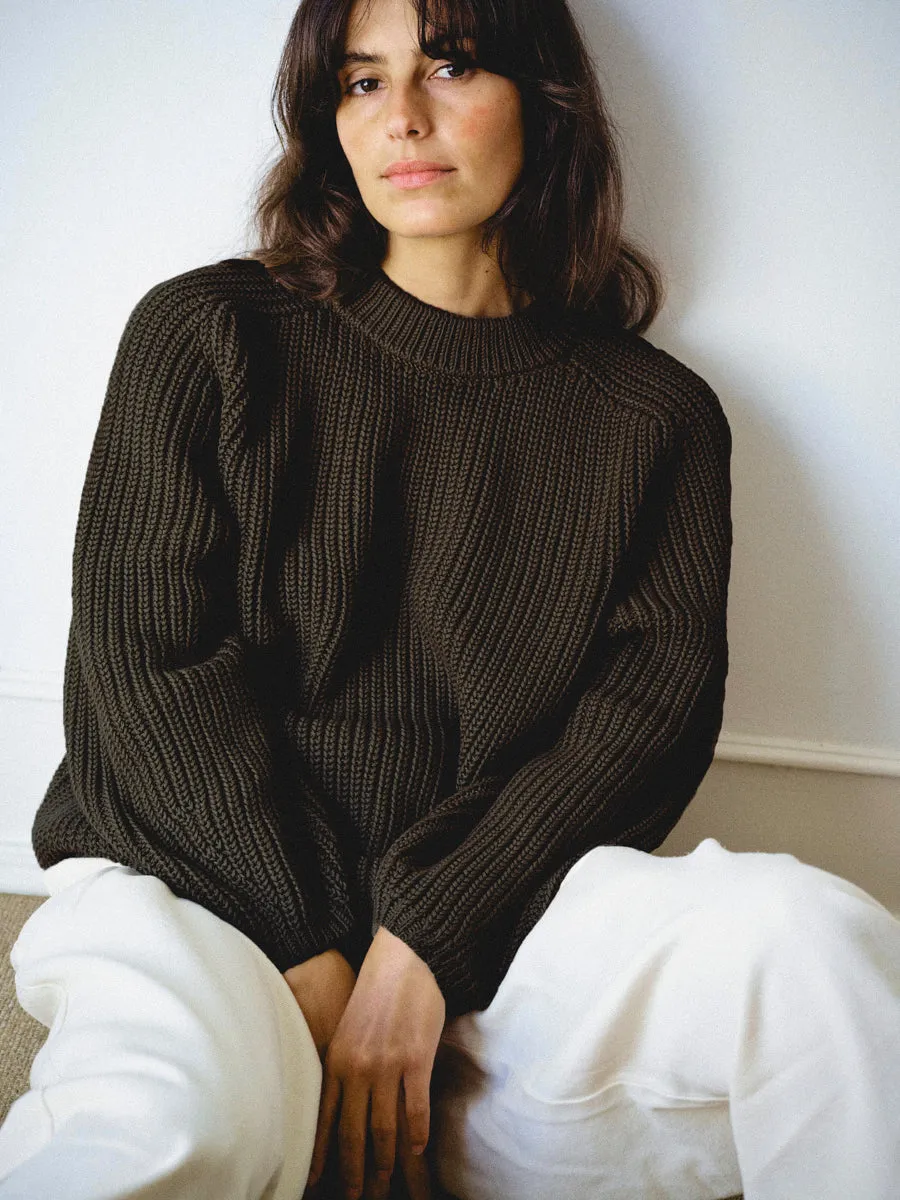 Elia Crew, Organic Cotton, Chocolate sold by Ozma