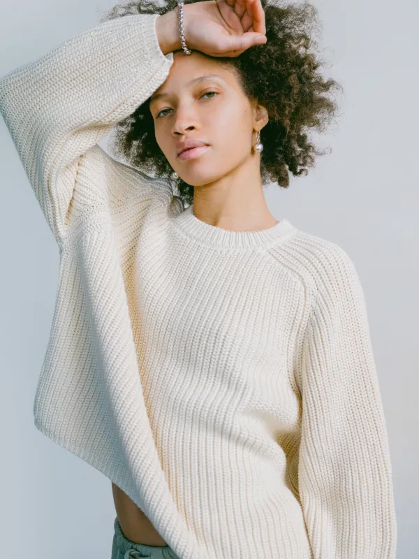 Elia Crew, Organic Cotton, Ecru sold by Ozma