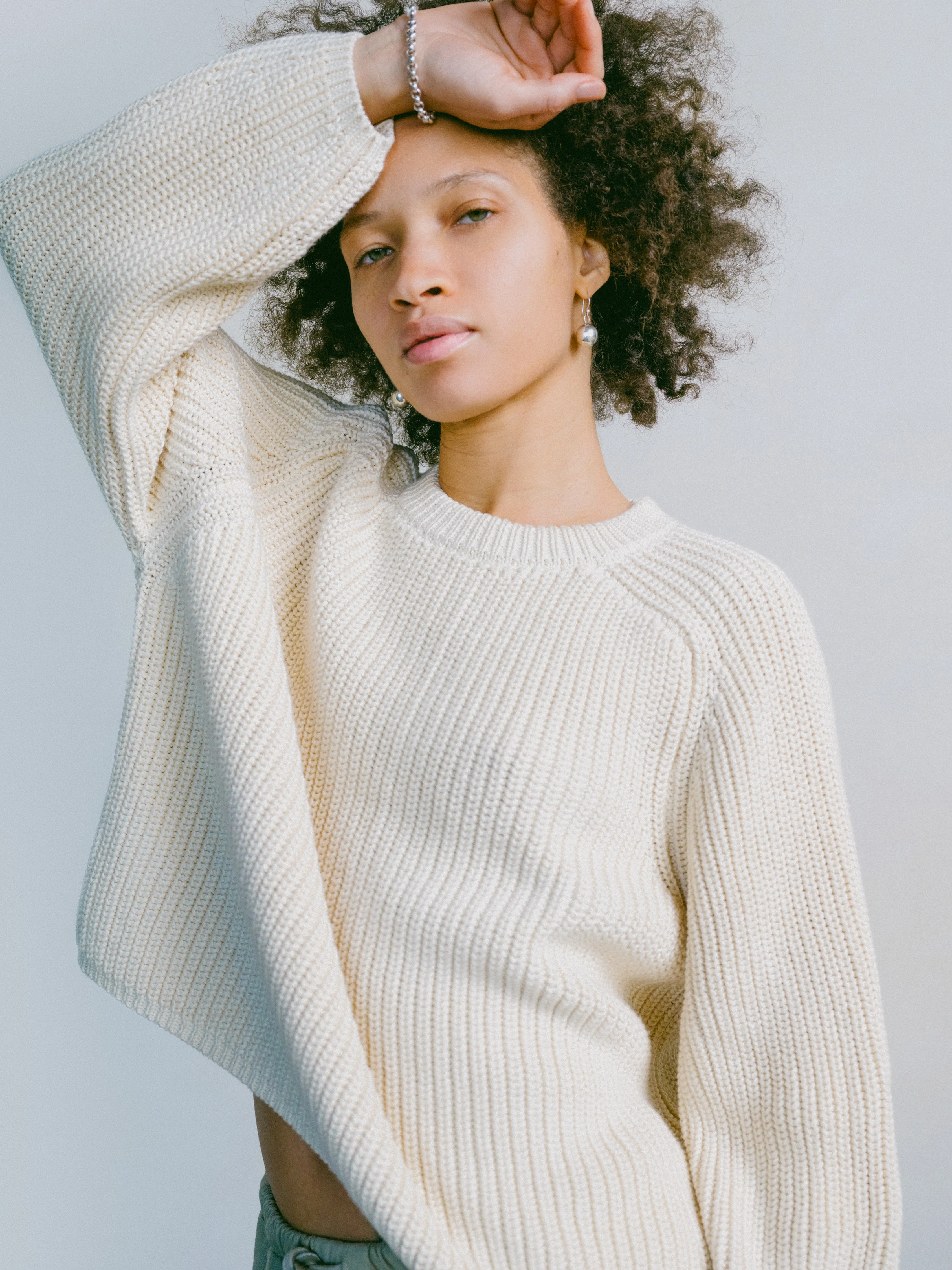 Elia Crew, Organic Cotton, Ecru sold by Ozma