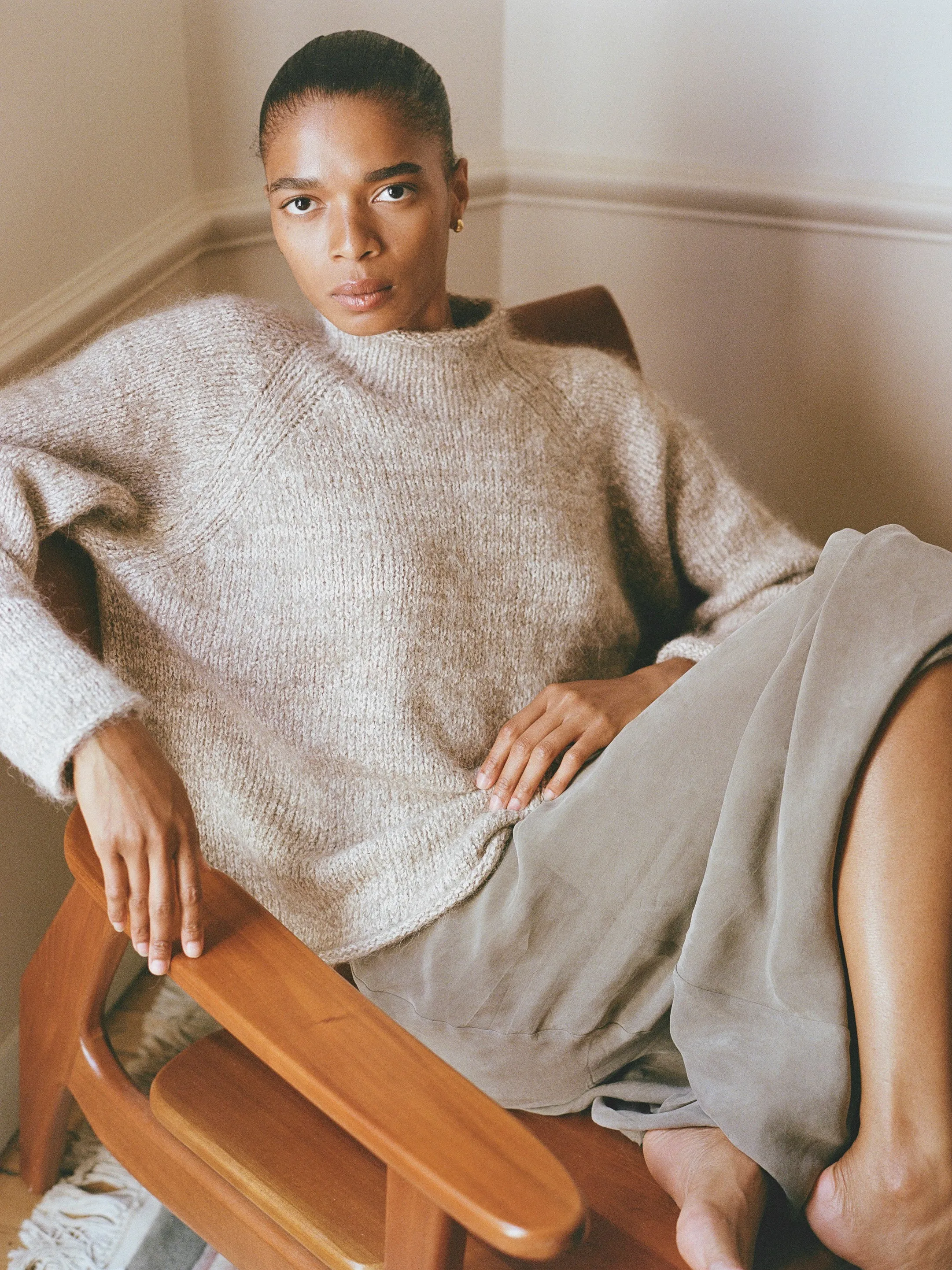 Lana Sweater, Suri Bouclé, Marled Ash sold by Ozma product image thumbnail 4