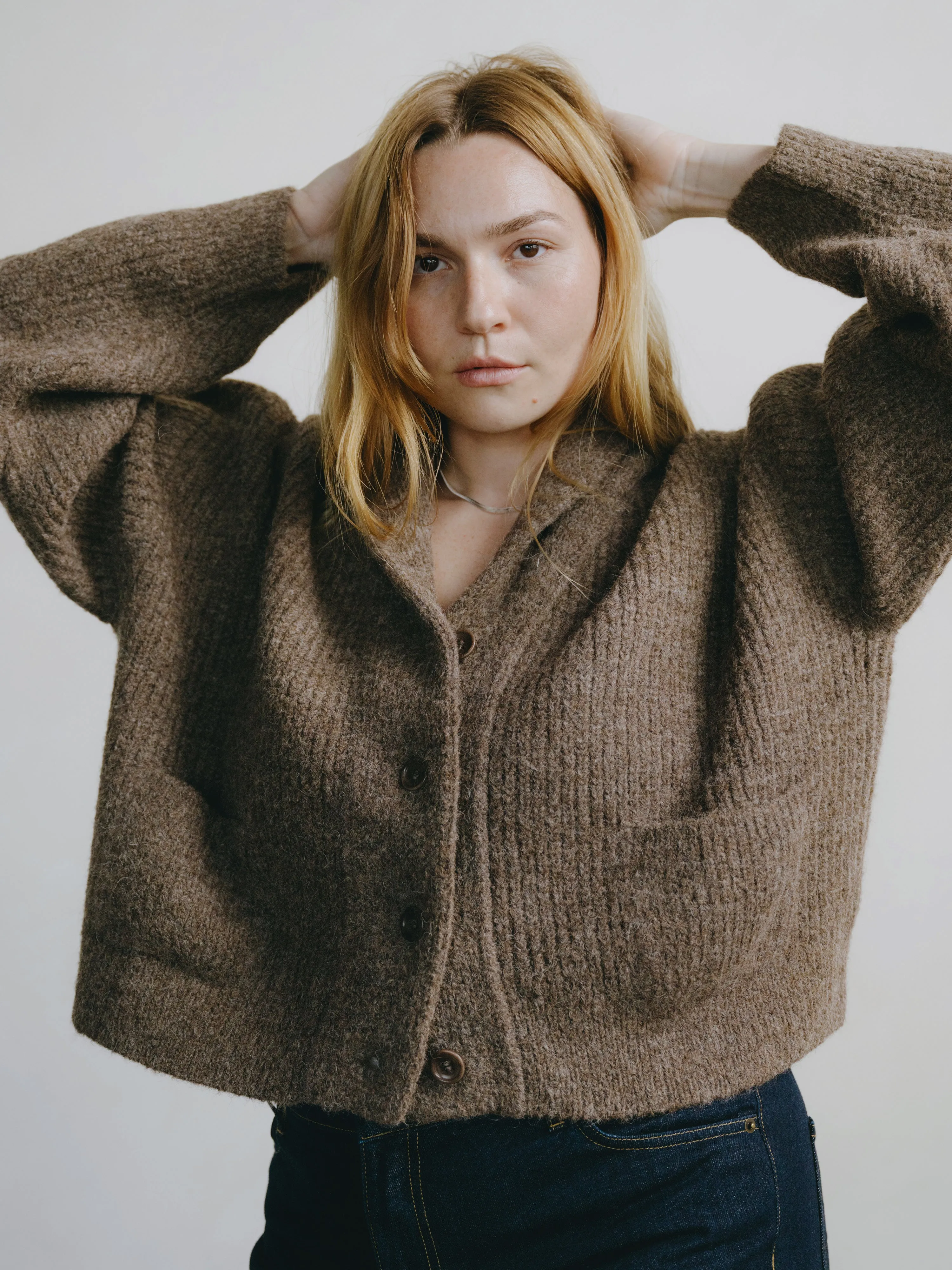 Sloan Cardigan, Alpaca Blend, Bark sold by Ozma product image thumbnail 2