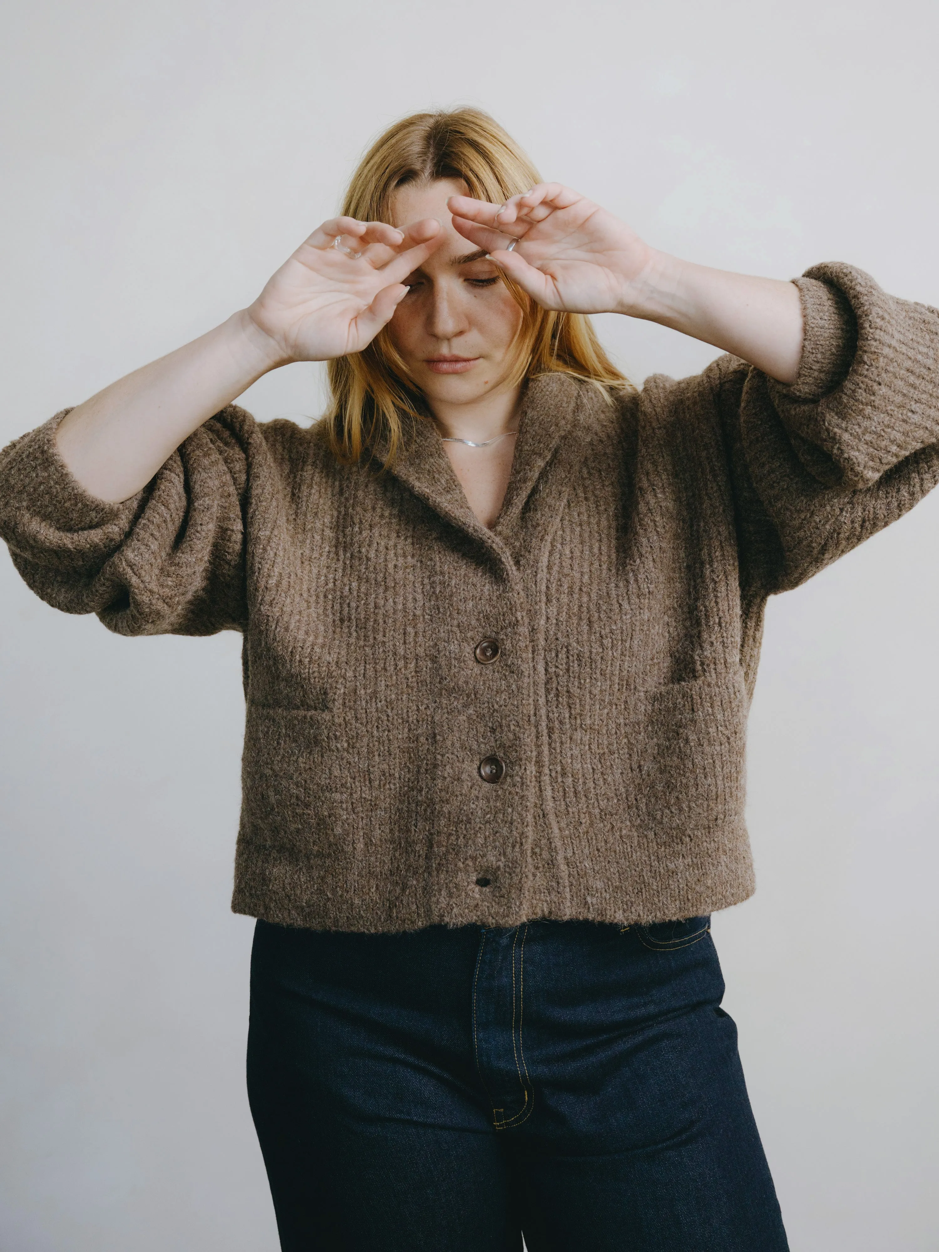 Sloan Cardigan, Alpaca Blend, Bark sold by Ozma product image thumbnail 4