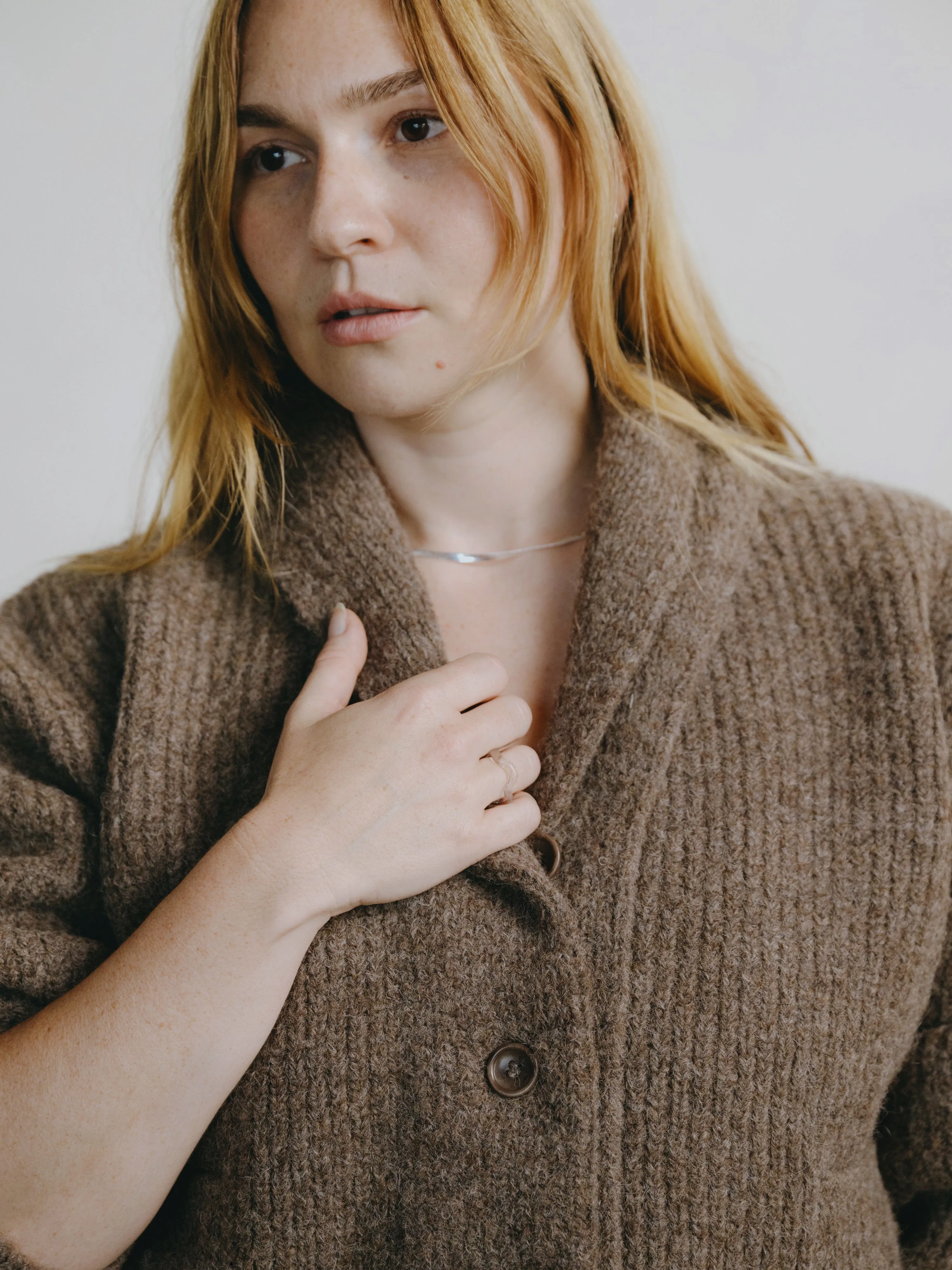 Sloan Cardigan, Alpaca Blend, Bark sold by Ozma product image thumbnail 3