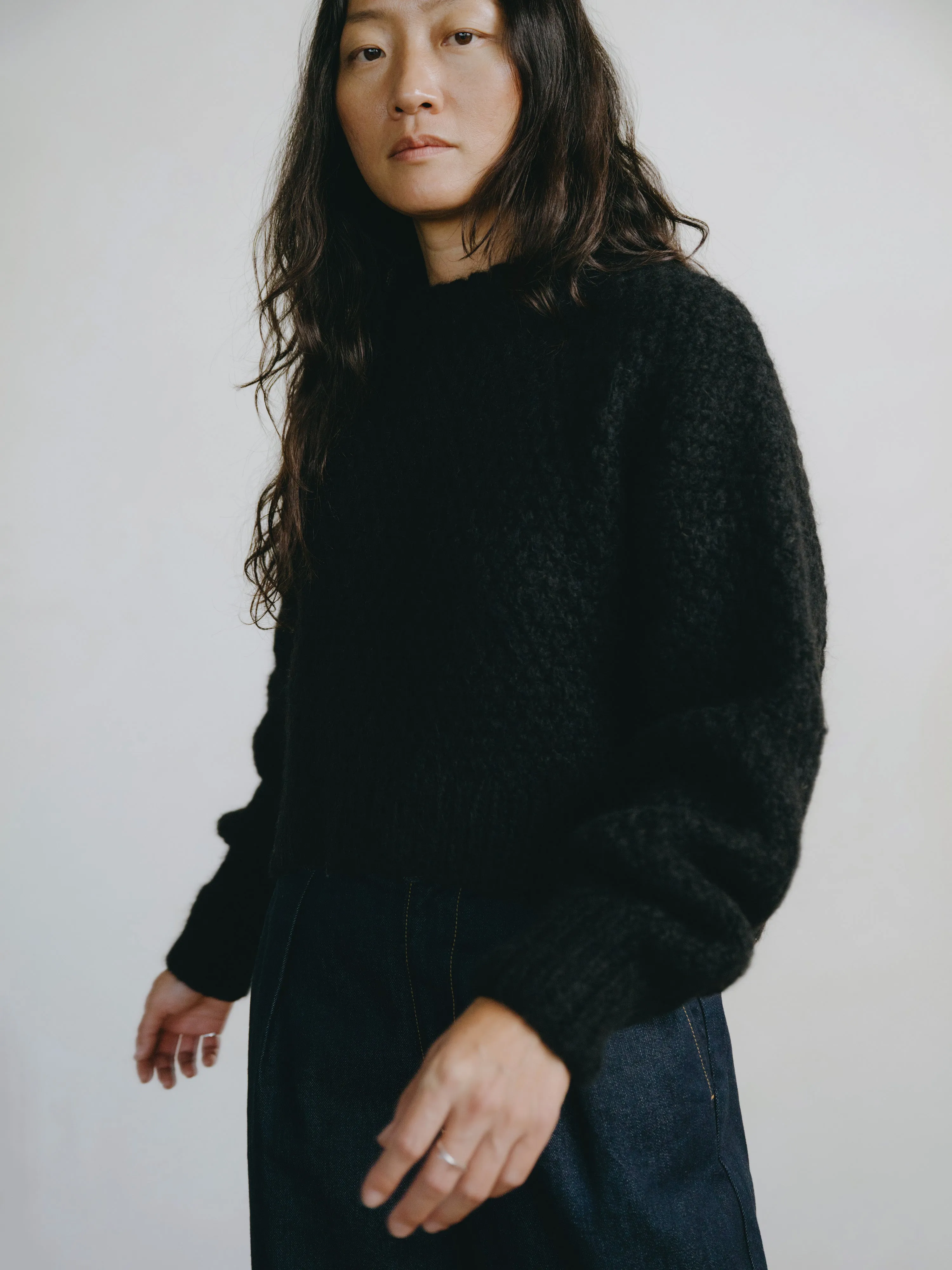 Gia Hand Knit Sweater, Alpaca Blend, Black sold by Ozma product image thumbnail 4