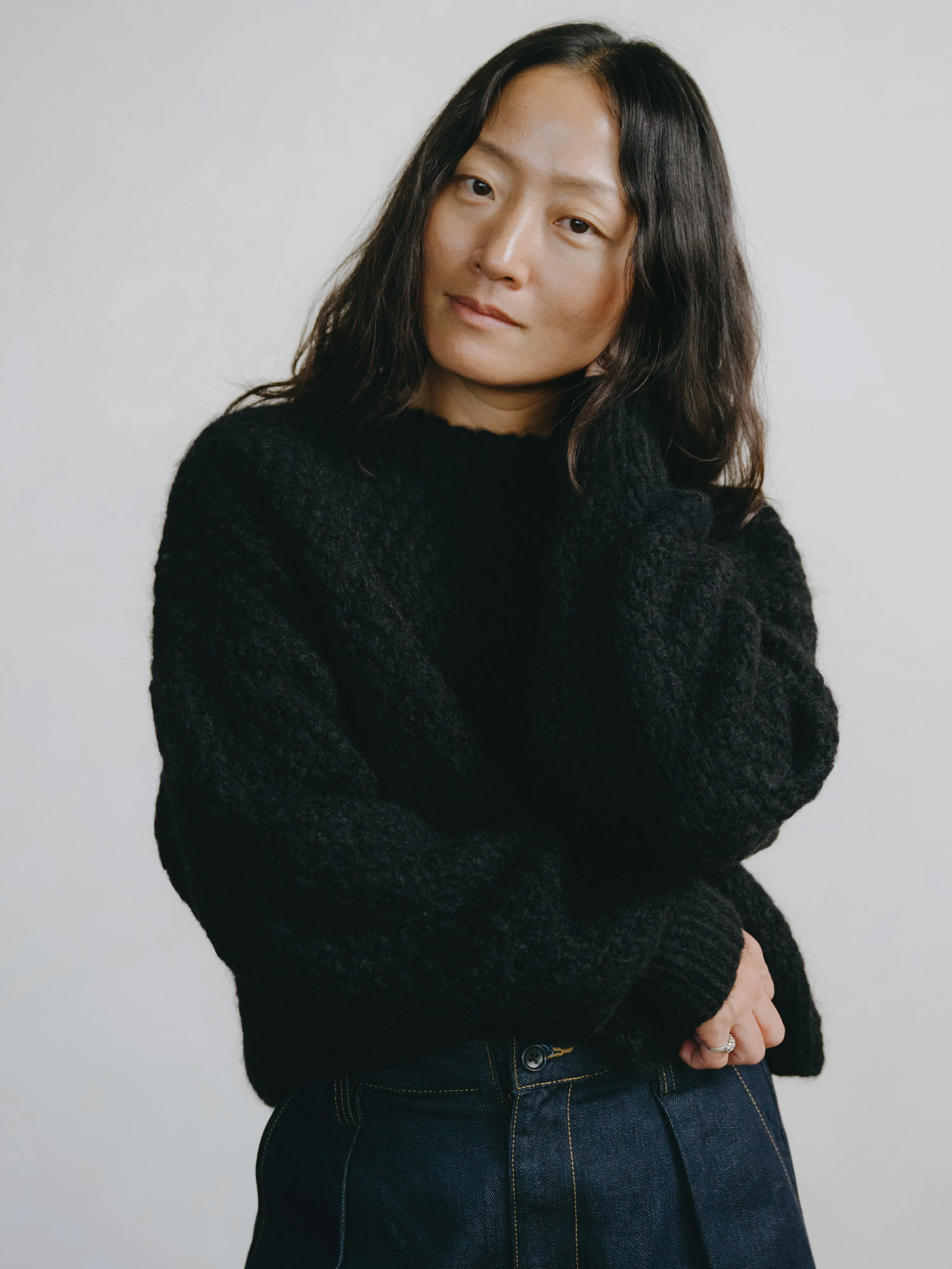 Gia Hand Knit Sweater, Alpaca Blend, Black sold by Ozma product image thumbnail 2