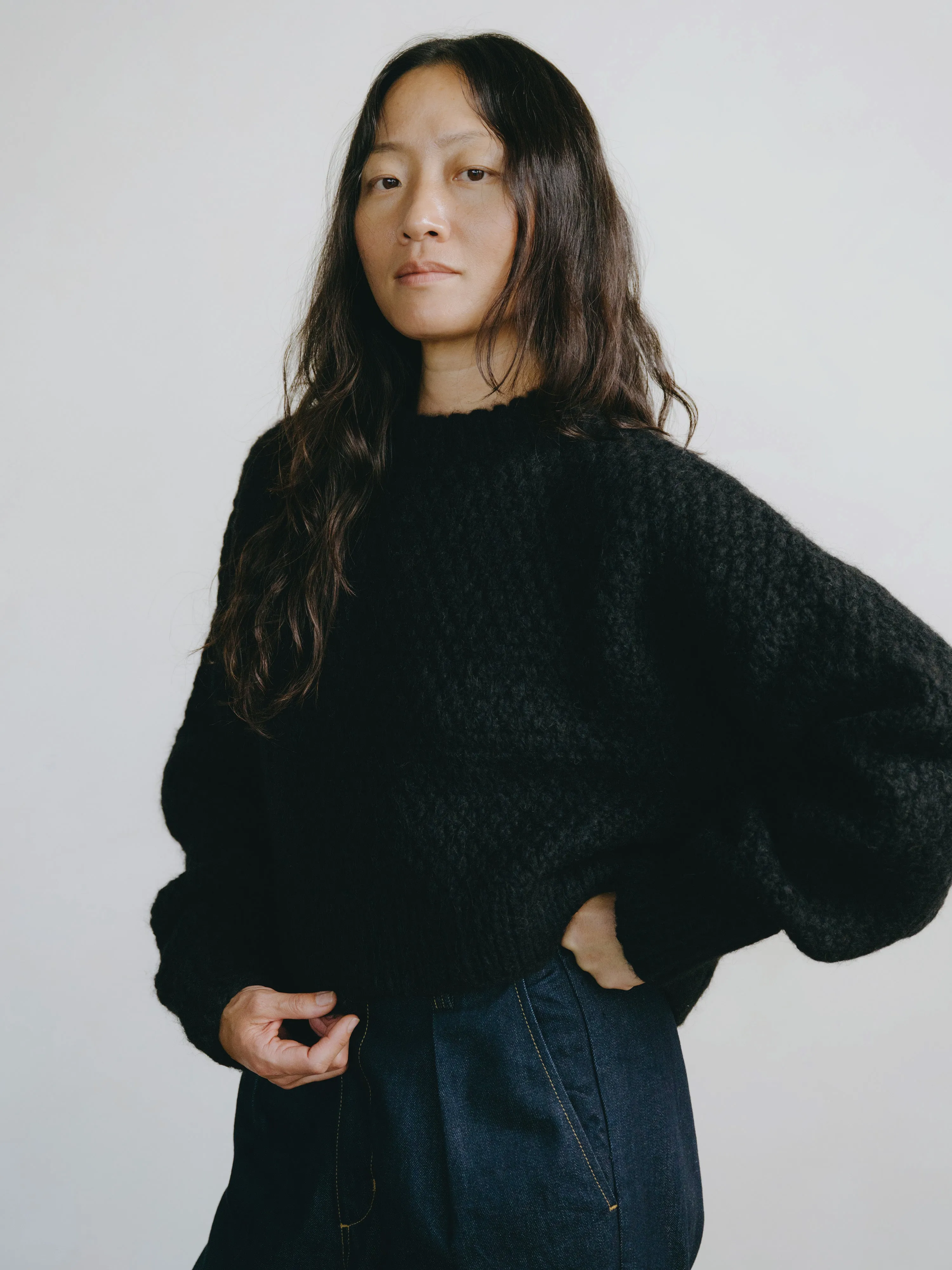 Gia Hand Knit Sweater, Alpaca Blend, Black sold by Ozma product image thumbnail 3