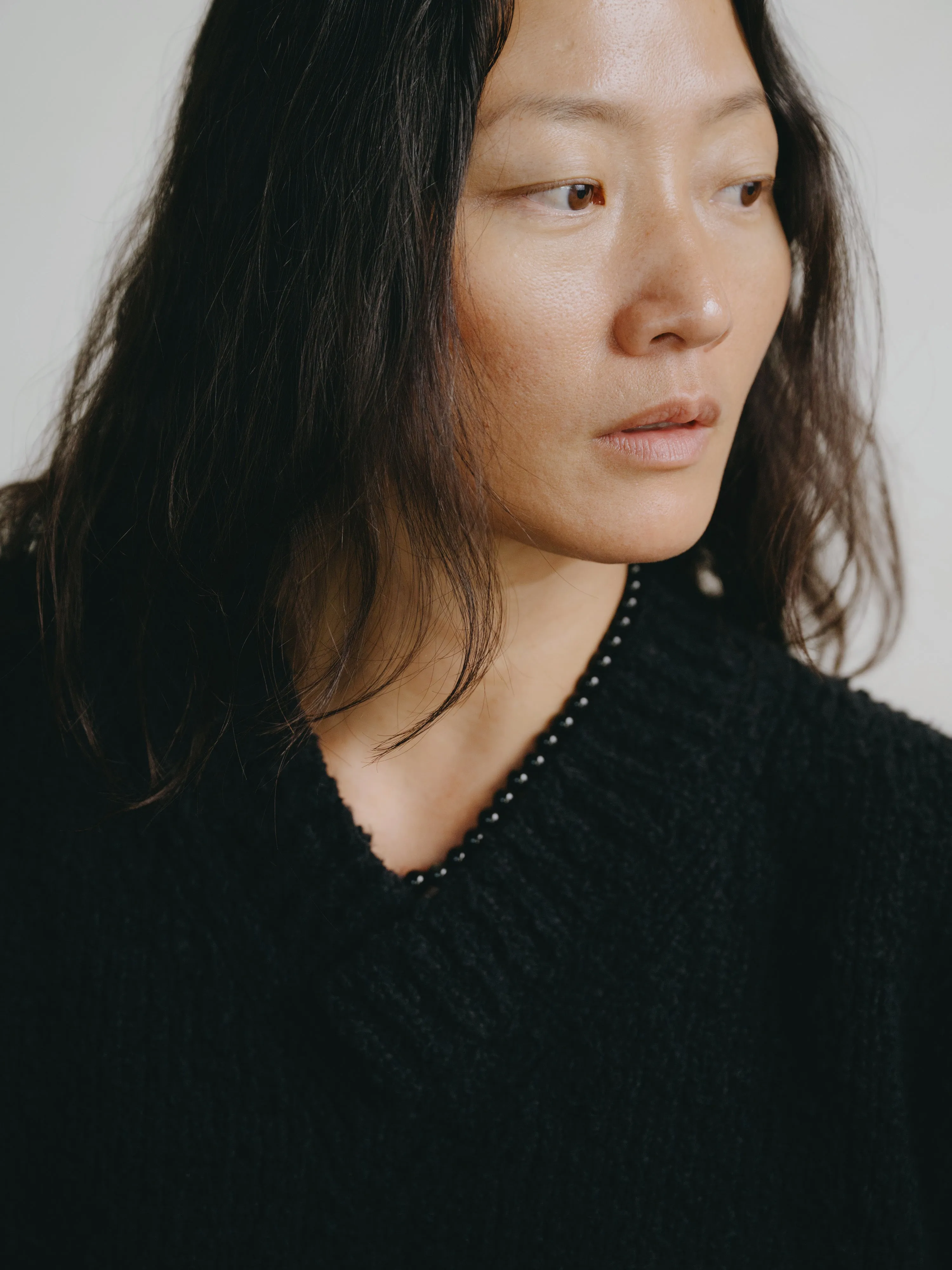 Dylan Sweater, Organic Cotton Bouclé, Black sold by Ozma product image thumbnail 5