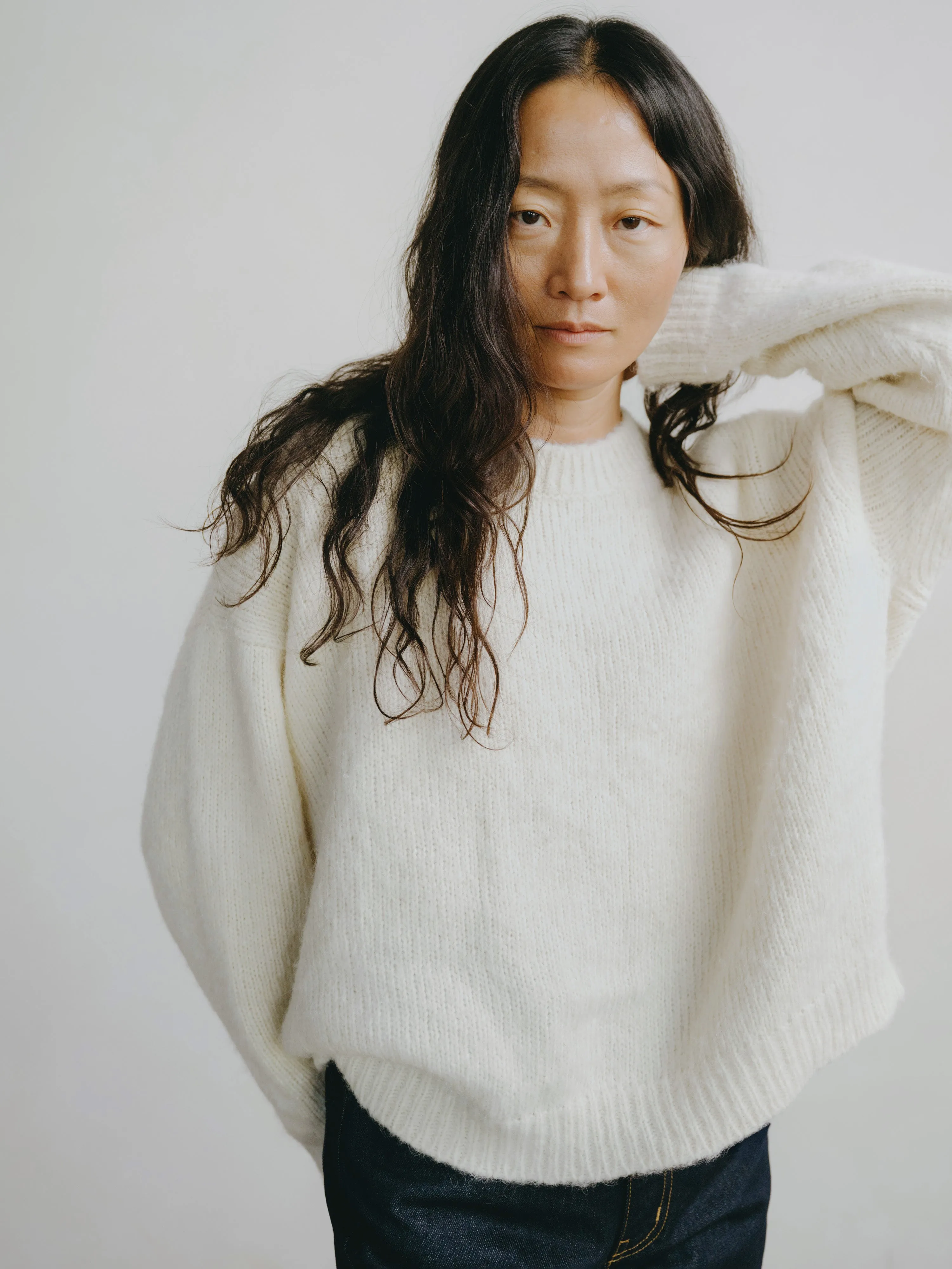 Chleo Crew, Alpaca Cotton, Cream sold by Ozma product image thumbnail 2