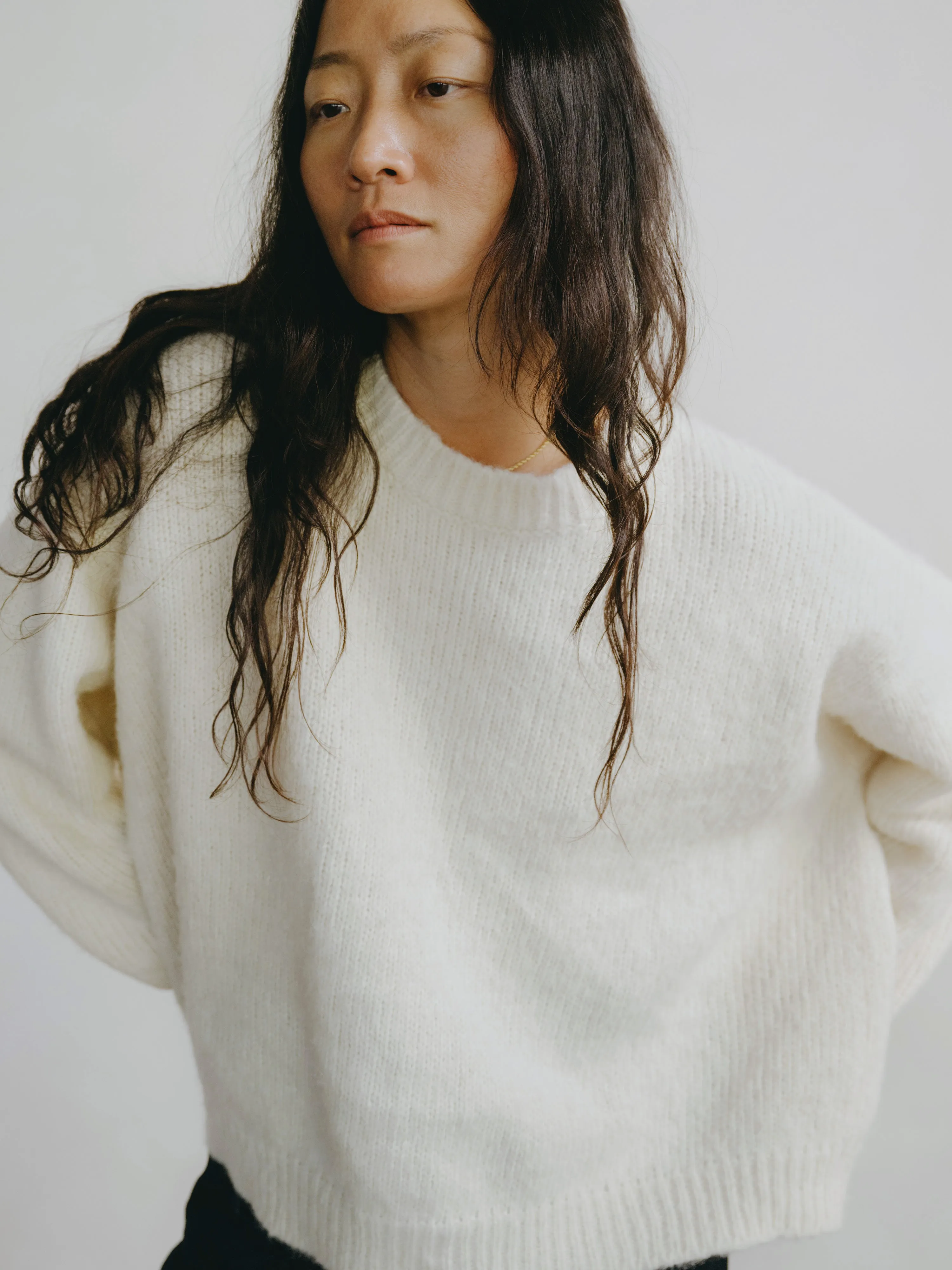 Chleo Crew, Alpaca Cotton, Cream sold by Ozma product image thumbnail 3