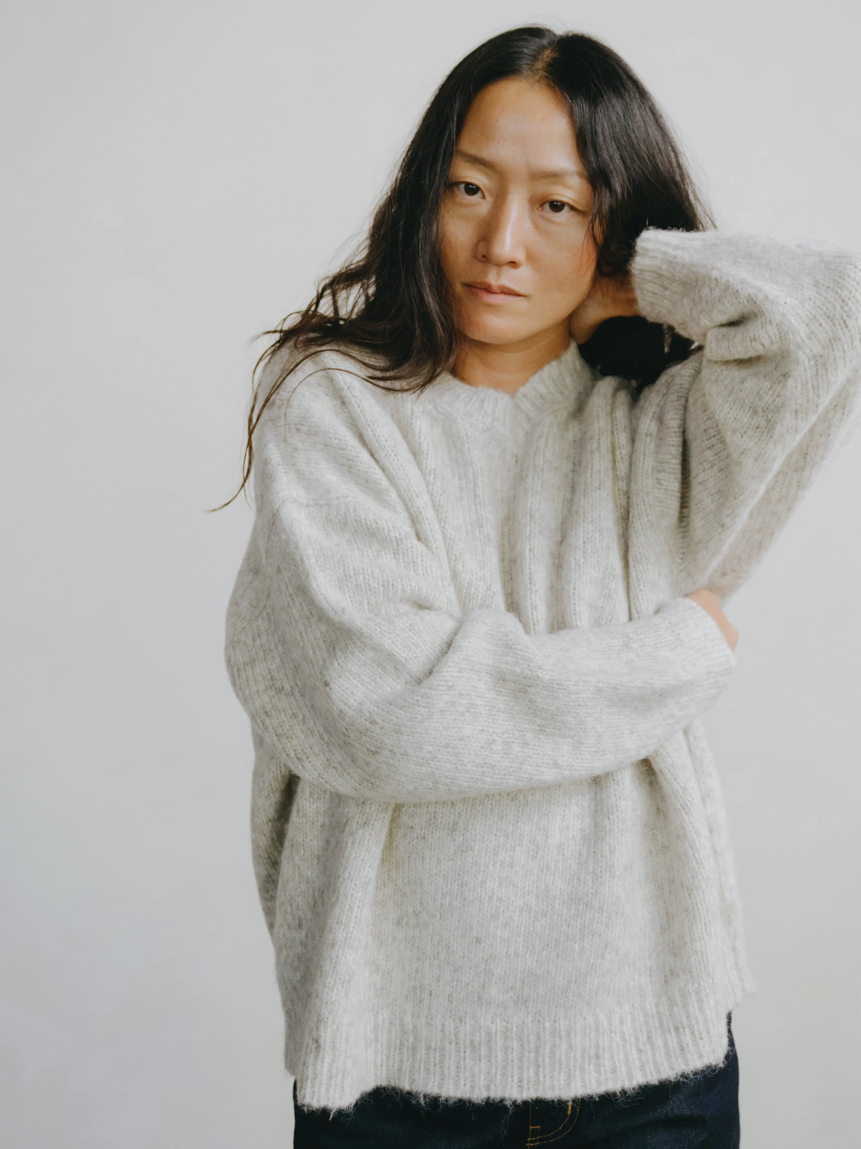 Chleo Crew, Alpaca Cotton, Fog sold by Ozma product image thumbnail 3