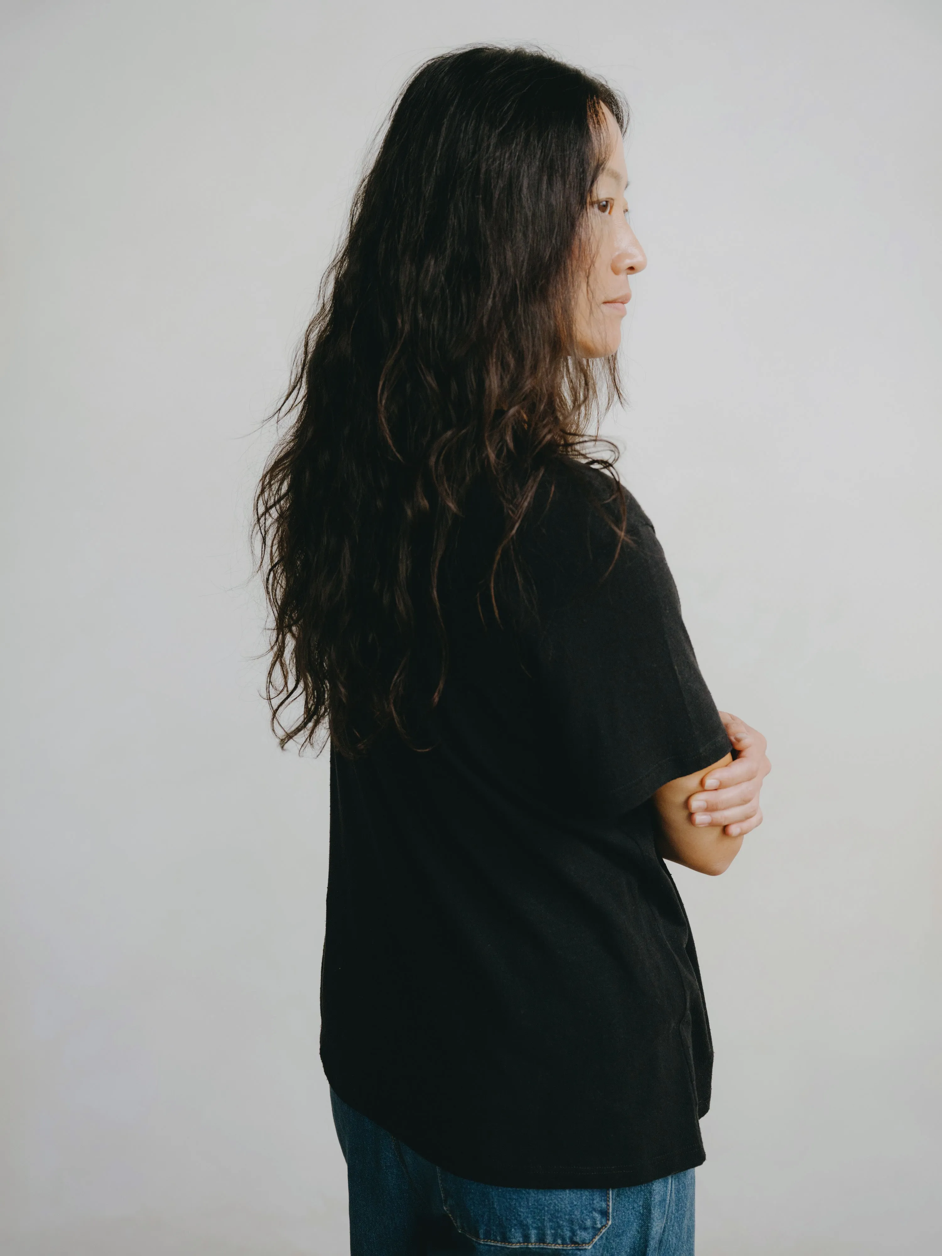 Big Tee, Regen Silk Noil Jersey, Black sold by Ozma product image thumbnail 2