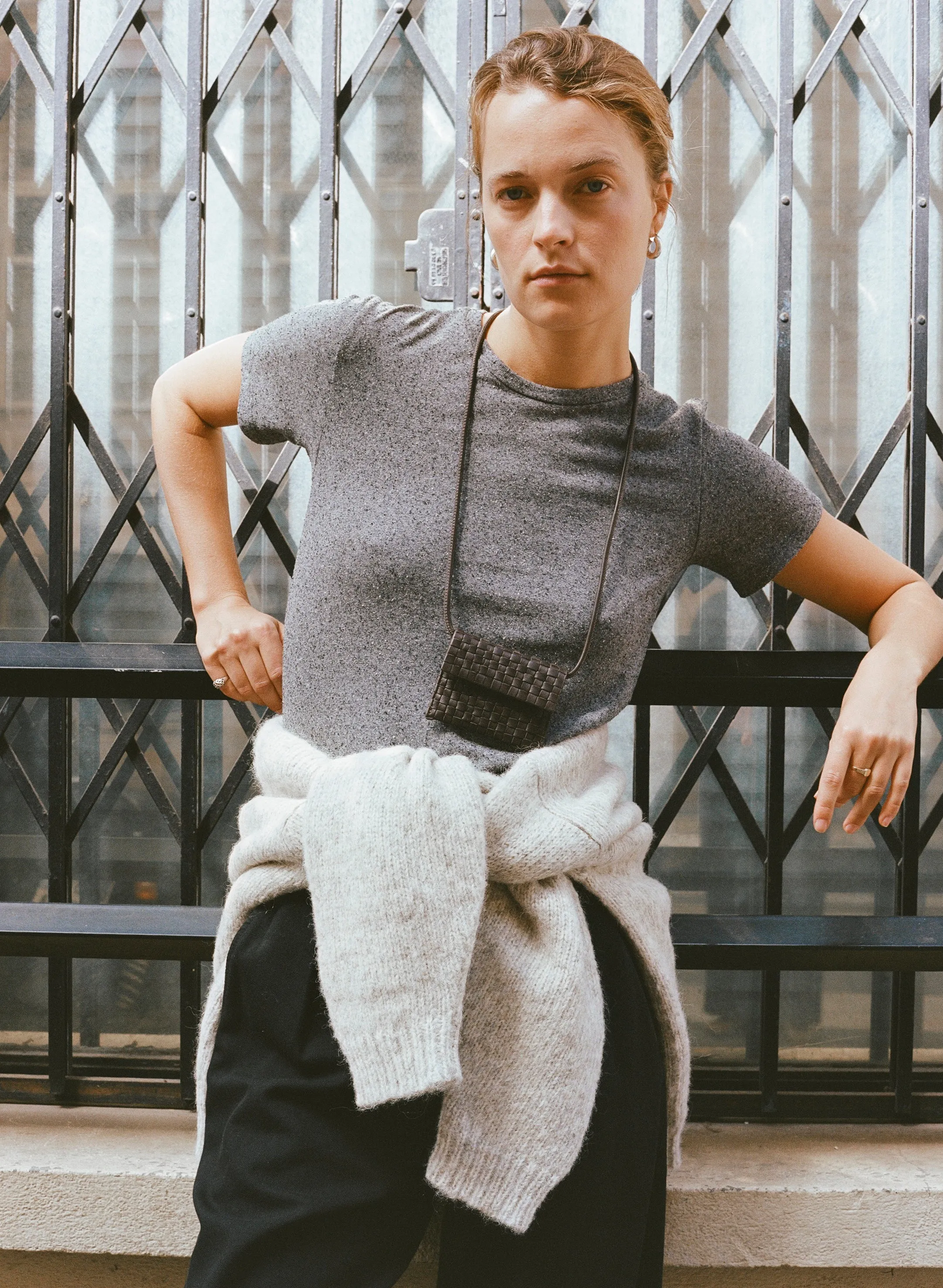 Classic Tee, Regen Silk Noil Jersey, Charcoal sold by Ozma product image thumbnail 2