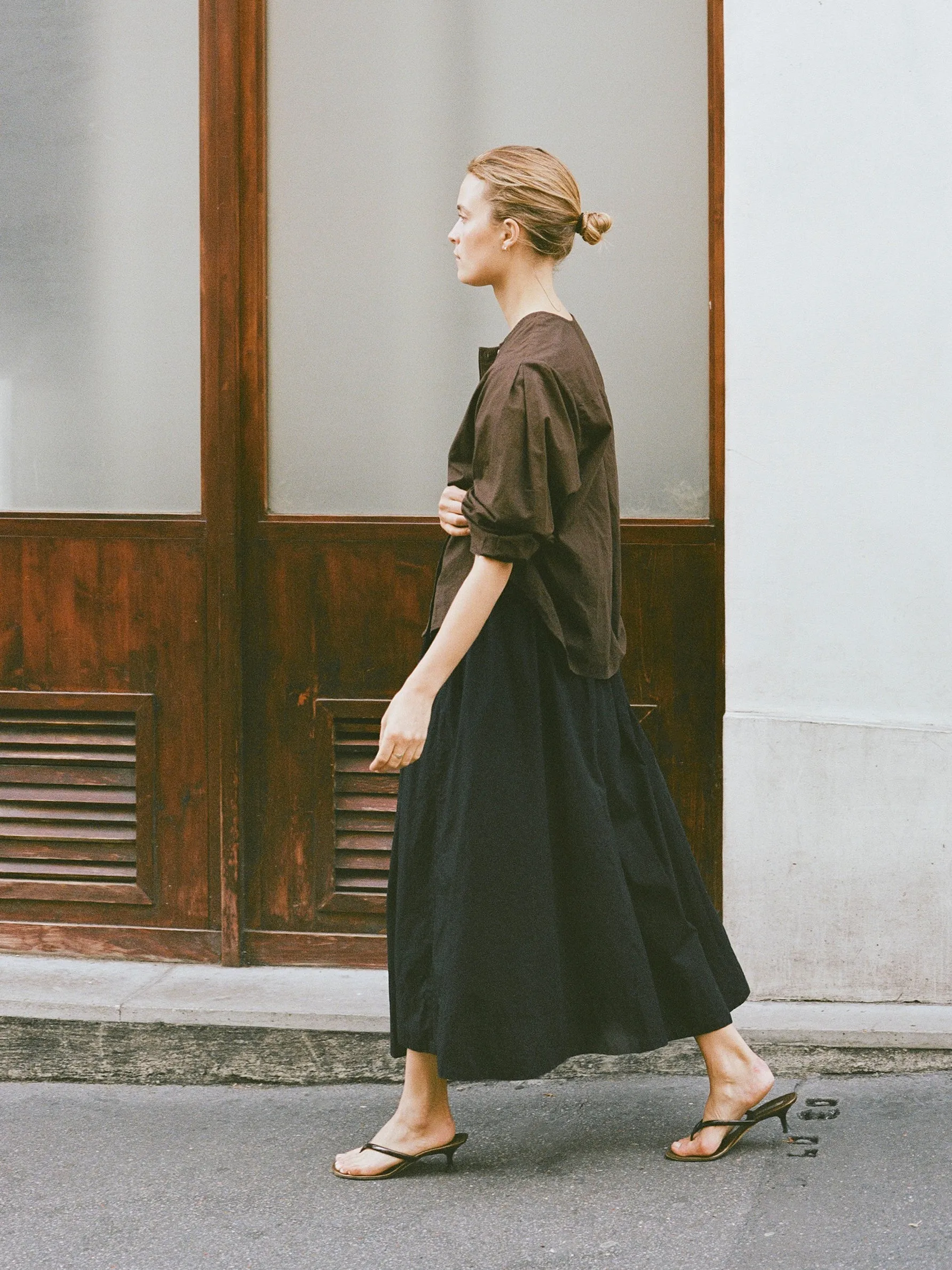 Ava Skirt, Organic Batiste, Soft Black sold by Ozma