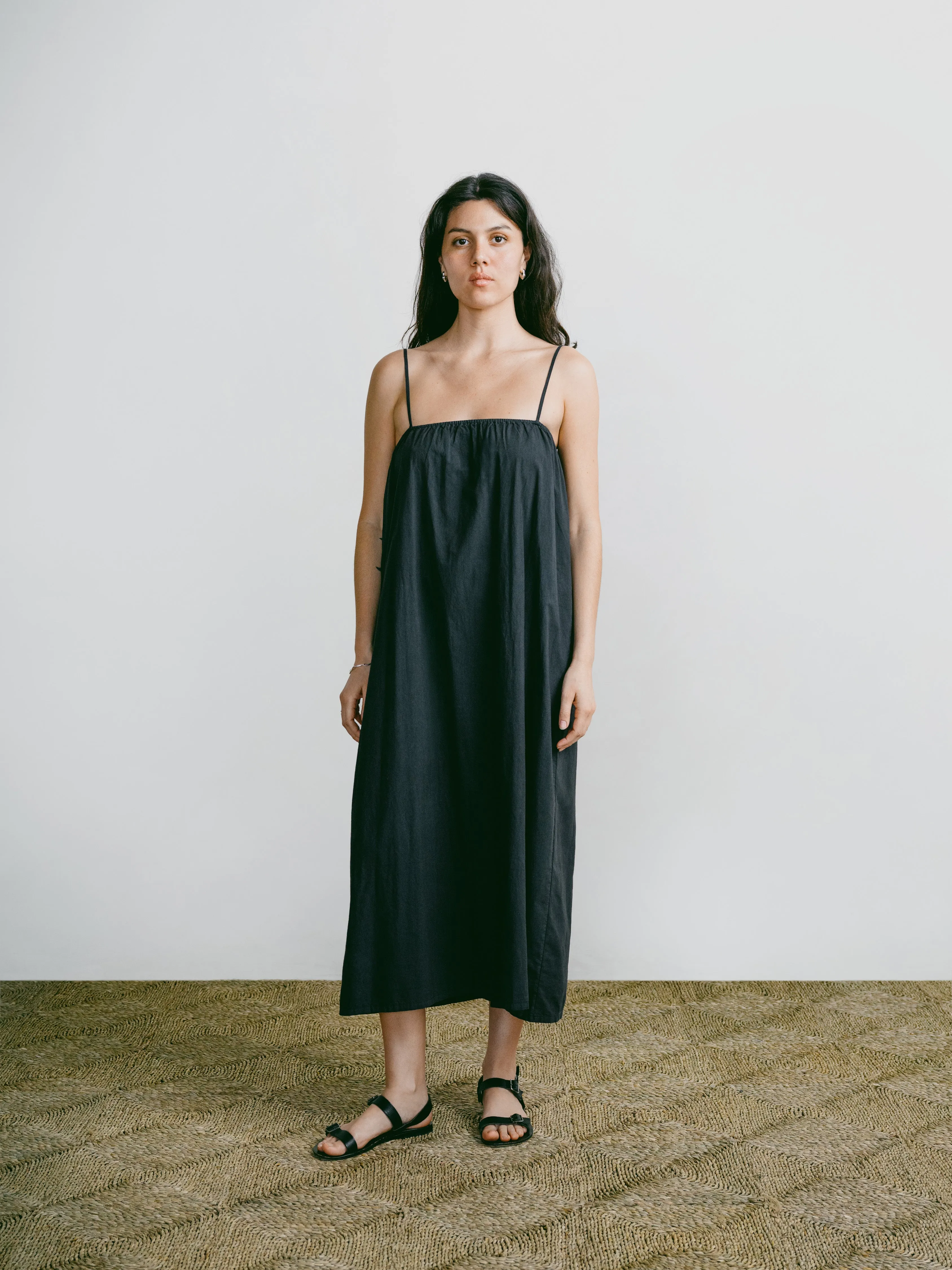 Marta Dress, Organic Batiste, Soft Black sold by Ozma