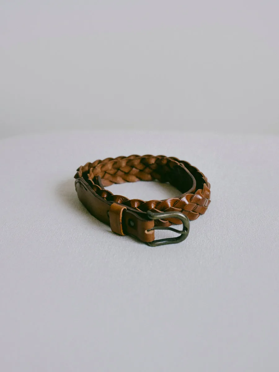 Braided Belt, Leather, Brown sold by Ozma product image thumbnail 2