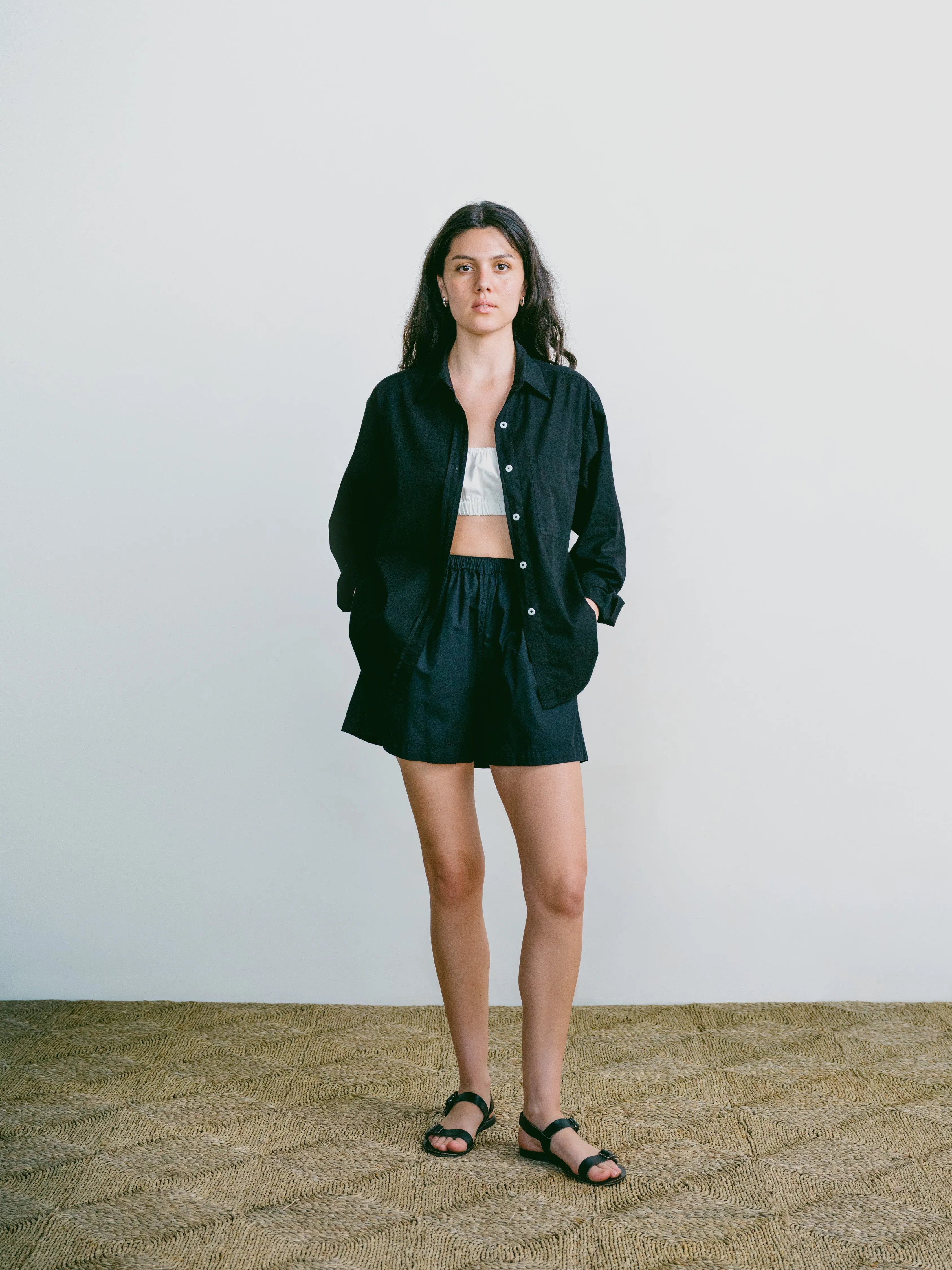 All Day Short, Organic Cotton Poplin, Black sold by Ozma product image thumbnail 3