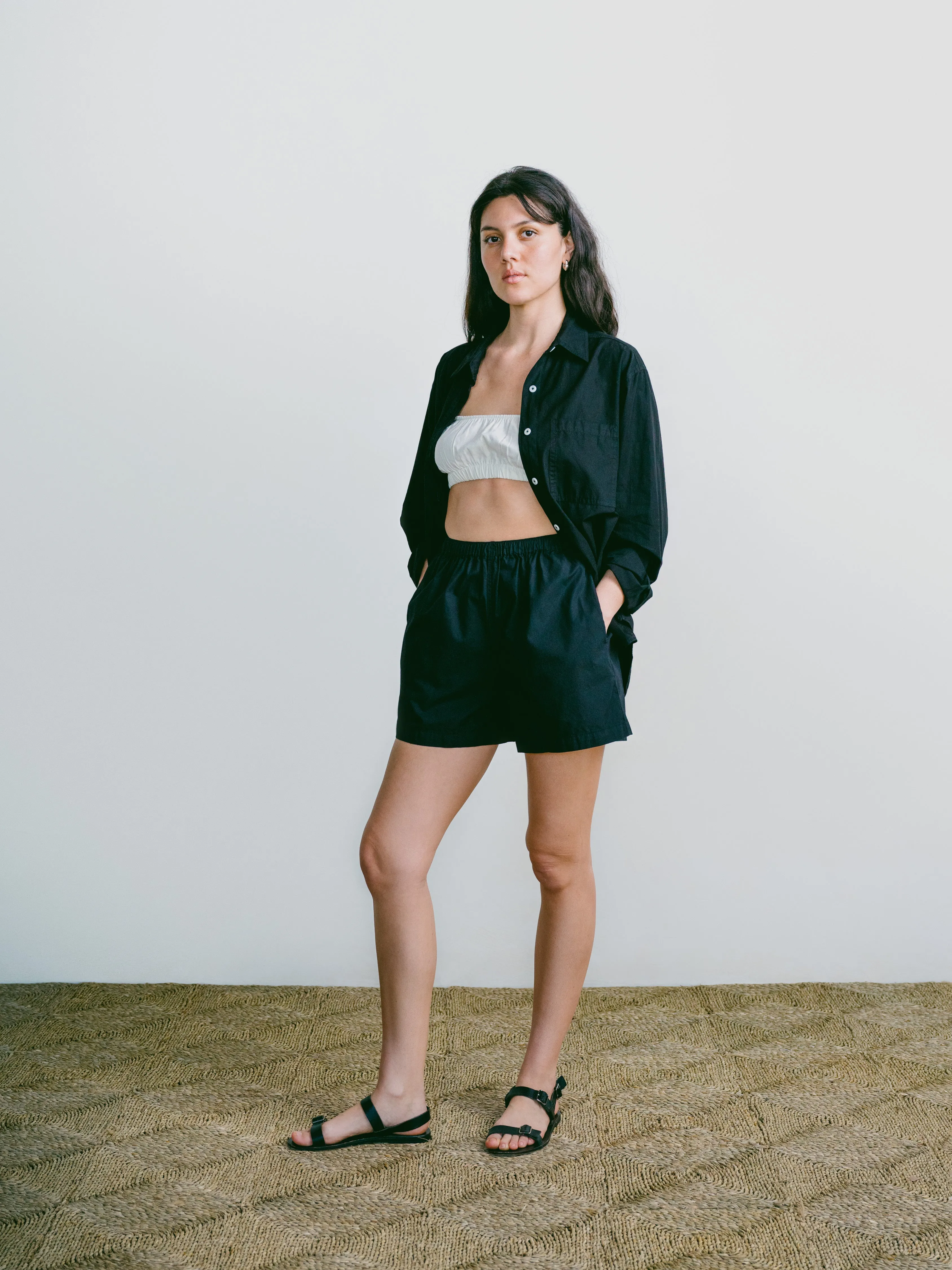 All Day Short, Organic Cotton Poplin, Black sold by Ozma product image thumbnail 4