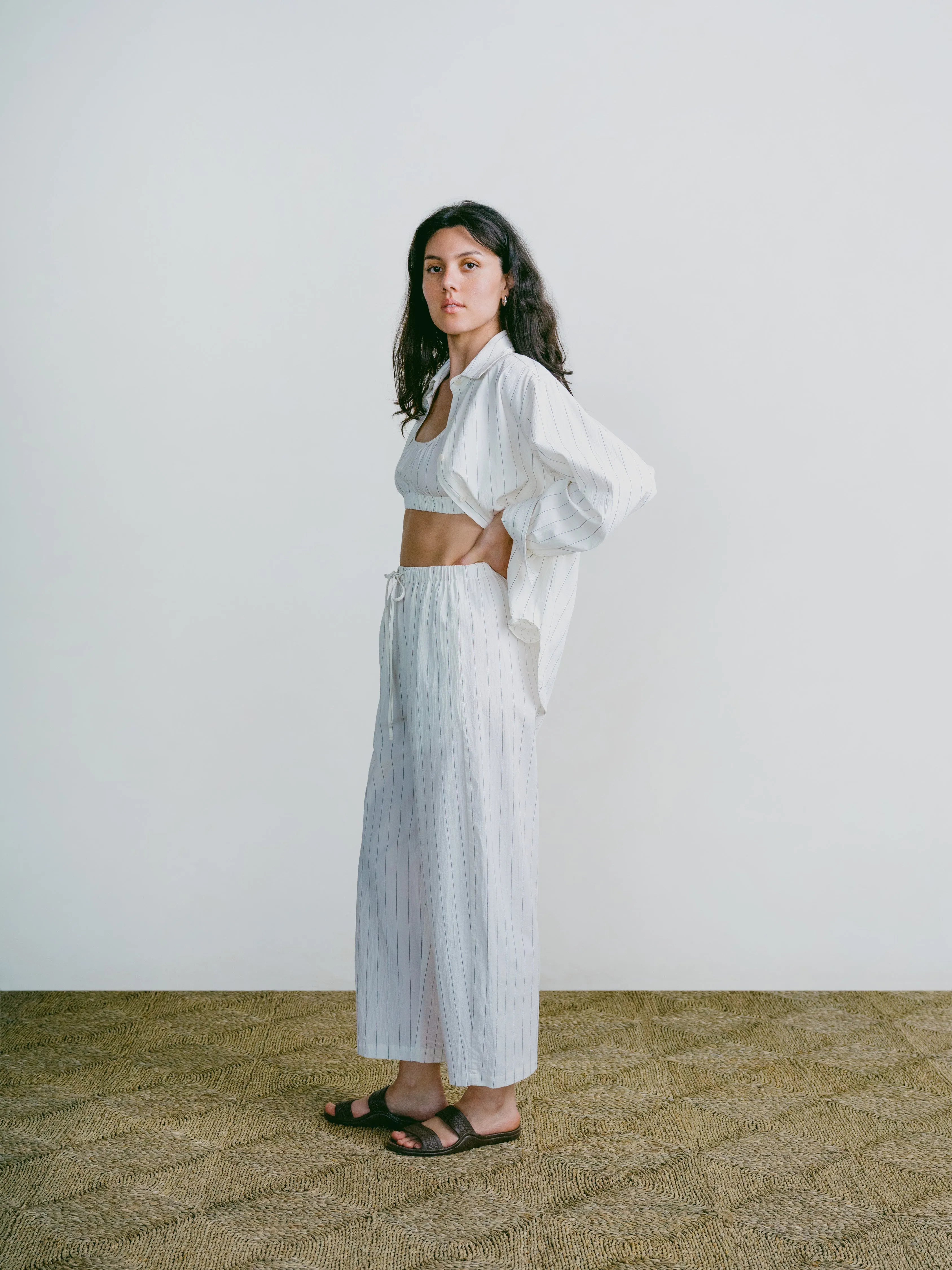 All Day Pant, Organic Japanese Cotton, Carolina Stripe sold by Ozma product image thumbnail 3