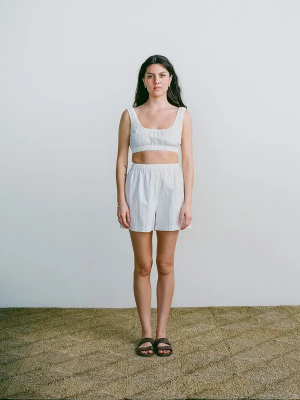 All Day Short, Japanese Organic Cotton, Carolina Stripe sold by Ozma