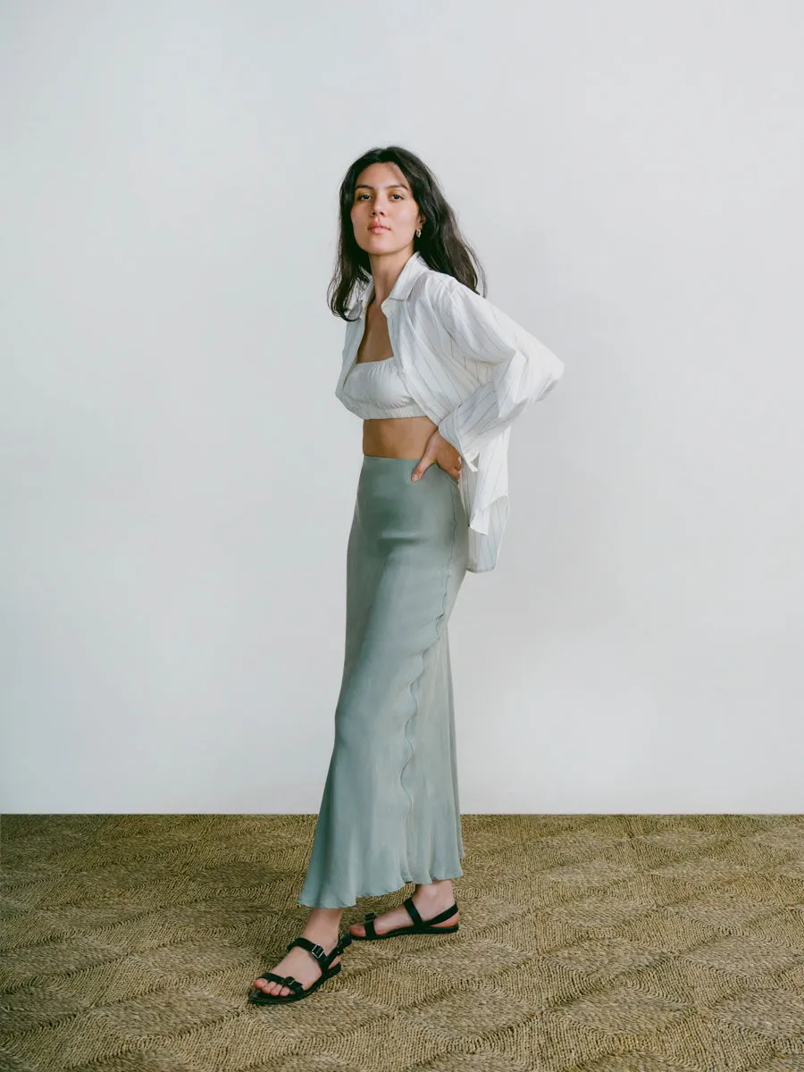 Harper Maxi Skirt, Japanese Cupro, Meadow sold by Ozma product image thumbnail 3